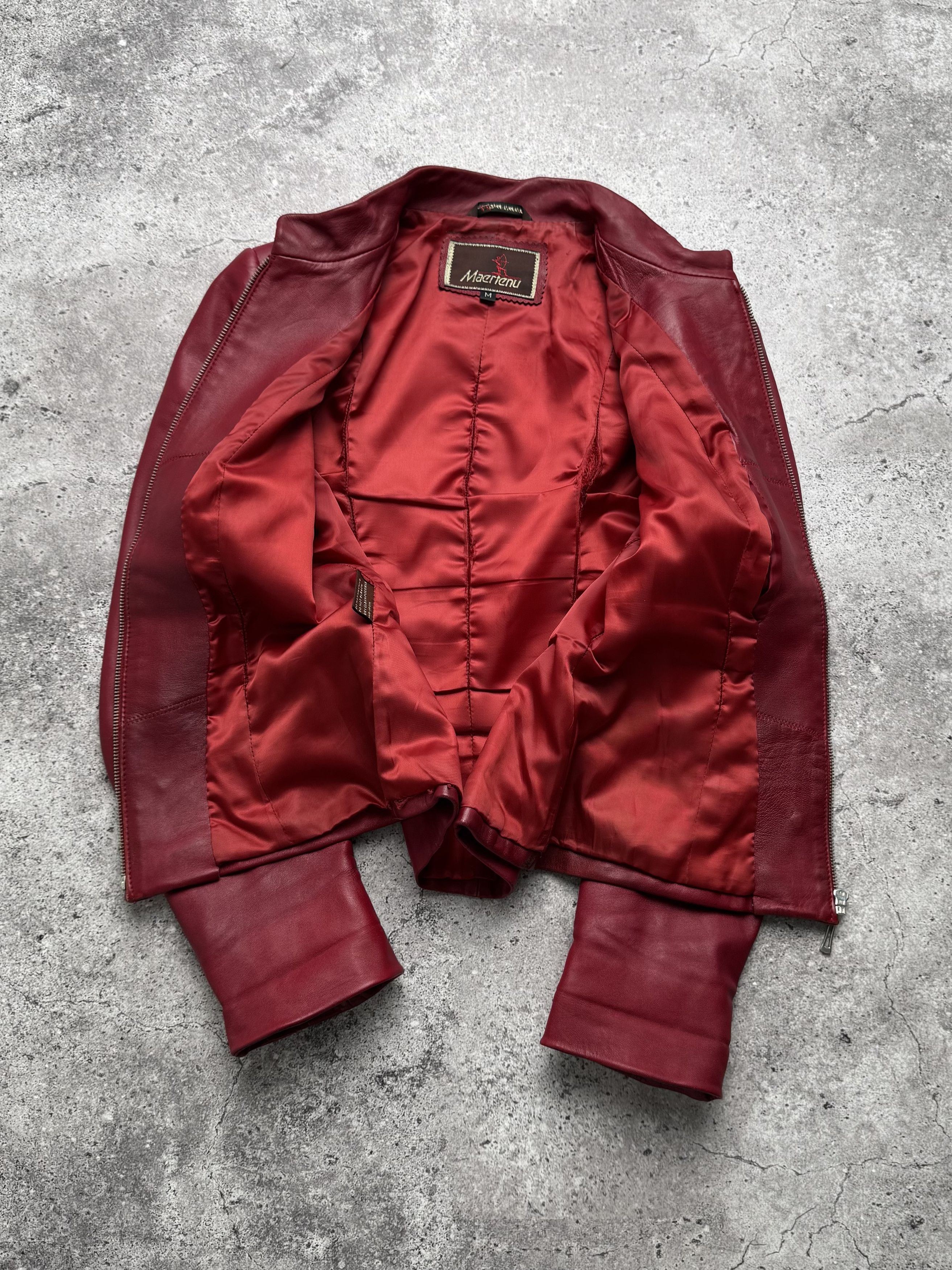 Vintage Vintage Cropped Leather Jacket C5(V409) Size M / US 6-8 / IT 42-44 - 6 Thumbnail