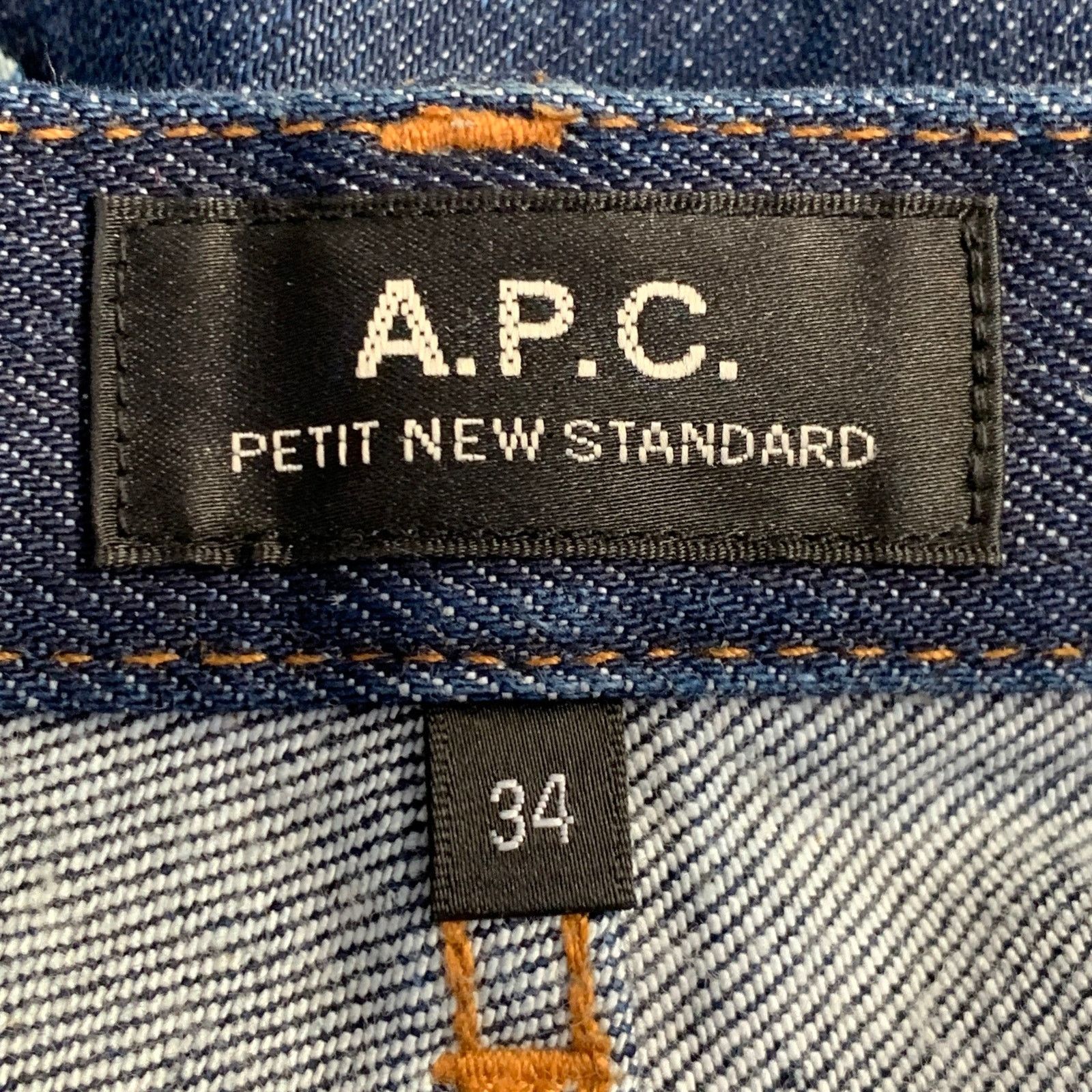 A.P.C. Blue Contrast Stitch Cotton Blend Twill Tapered Button Fly Size US 34 / EU 50 - 5 Thumbnail