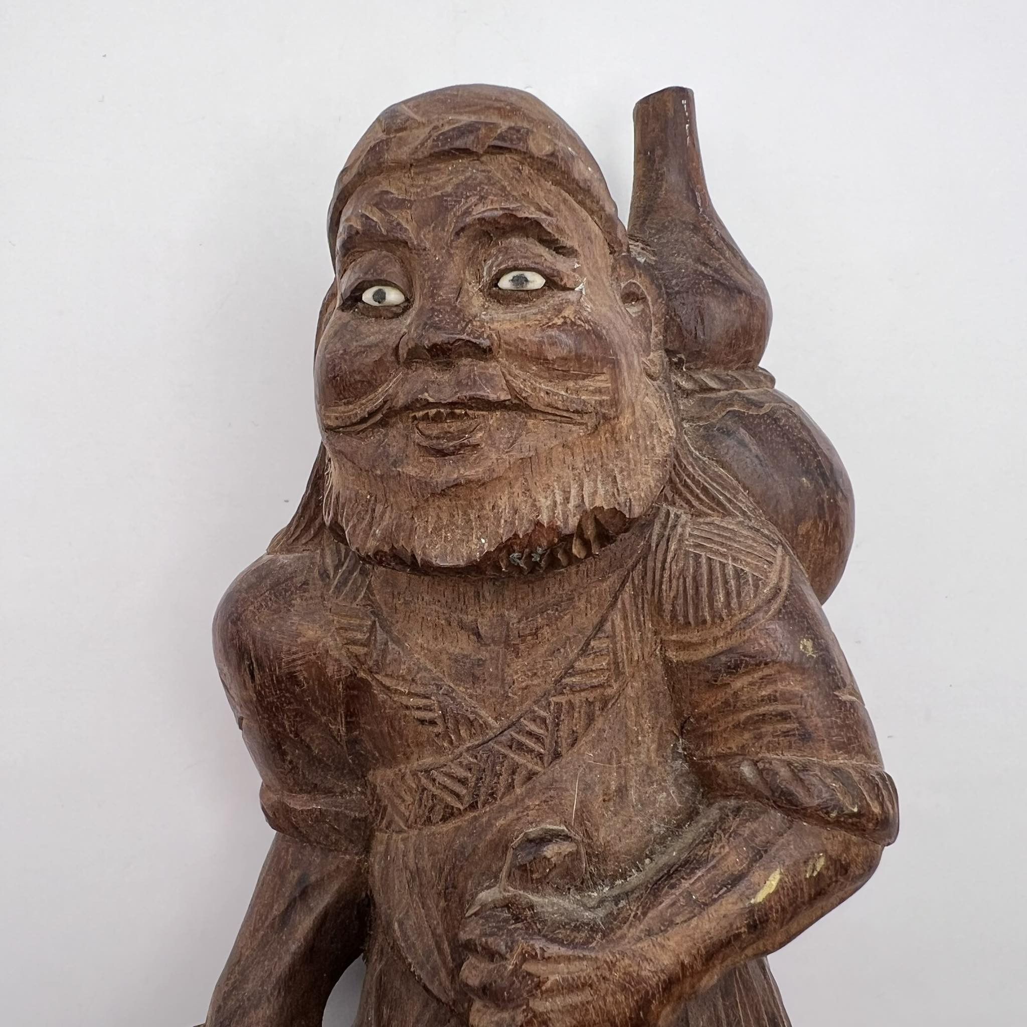 Vintage Vintag Hand Carved Figure apanese Man Collectible Home Decor Size ONE SIZE - 6 Thumbnail
