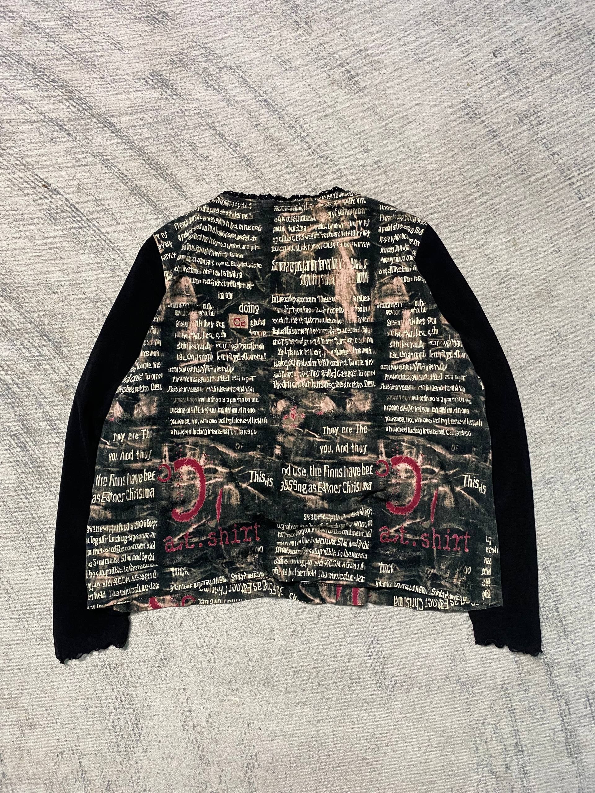 Seditionaries Cyber Grunge Typography Distressed Long Sleeve Dark Y2K Tee Size L / US 10 / IT 46 - 2 Thumbnail