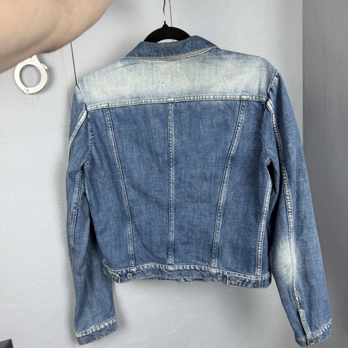 Versace Vintage Jeans Jacket Avant Garde Versace Distressed Y2K Size M / US 6-8 / IT 42-44 - 3 Thumbnail