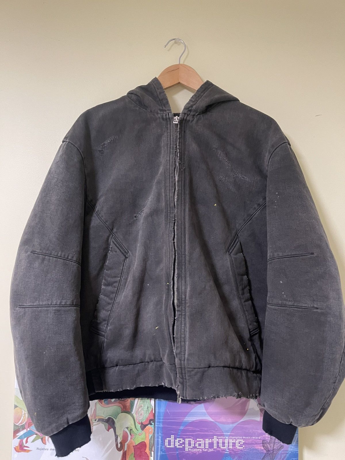 EVA DISTRESSED BOMBER IN STEEL BLACK – VUJA DÉ
