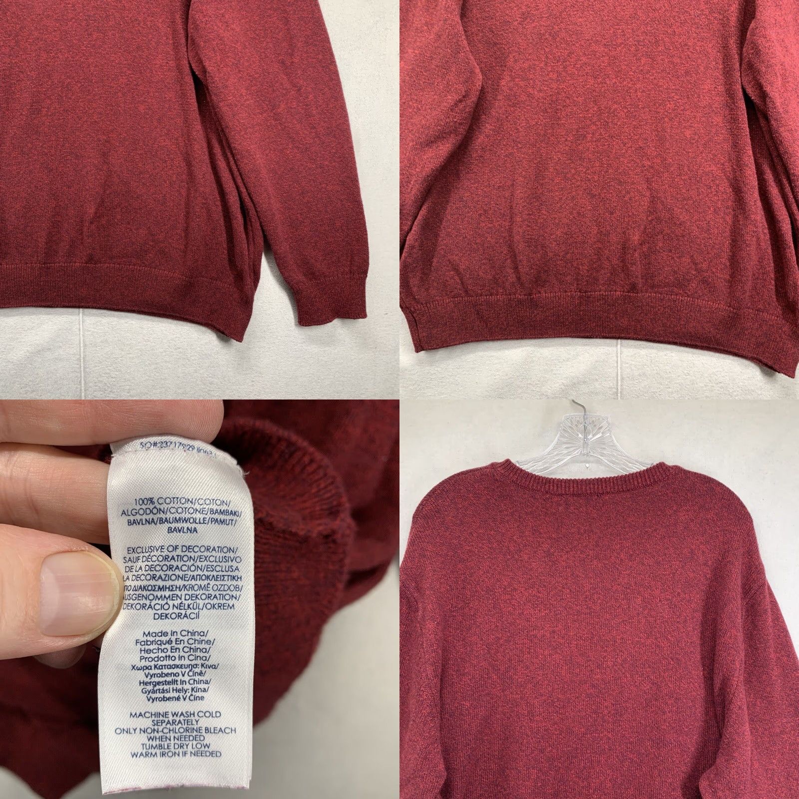 Chaps VINTAGE Ralph Lauren Chaps Men's Sweater Pullover Cable Knit 2XL Long Sleeve Crew Neck Red Wool Fall Winter Casual Size US XXL / EU 58 / 5 - 8 Thumbnail