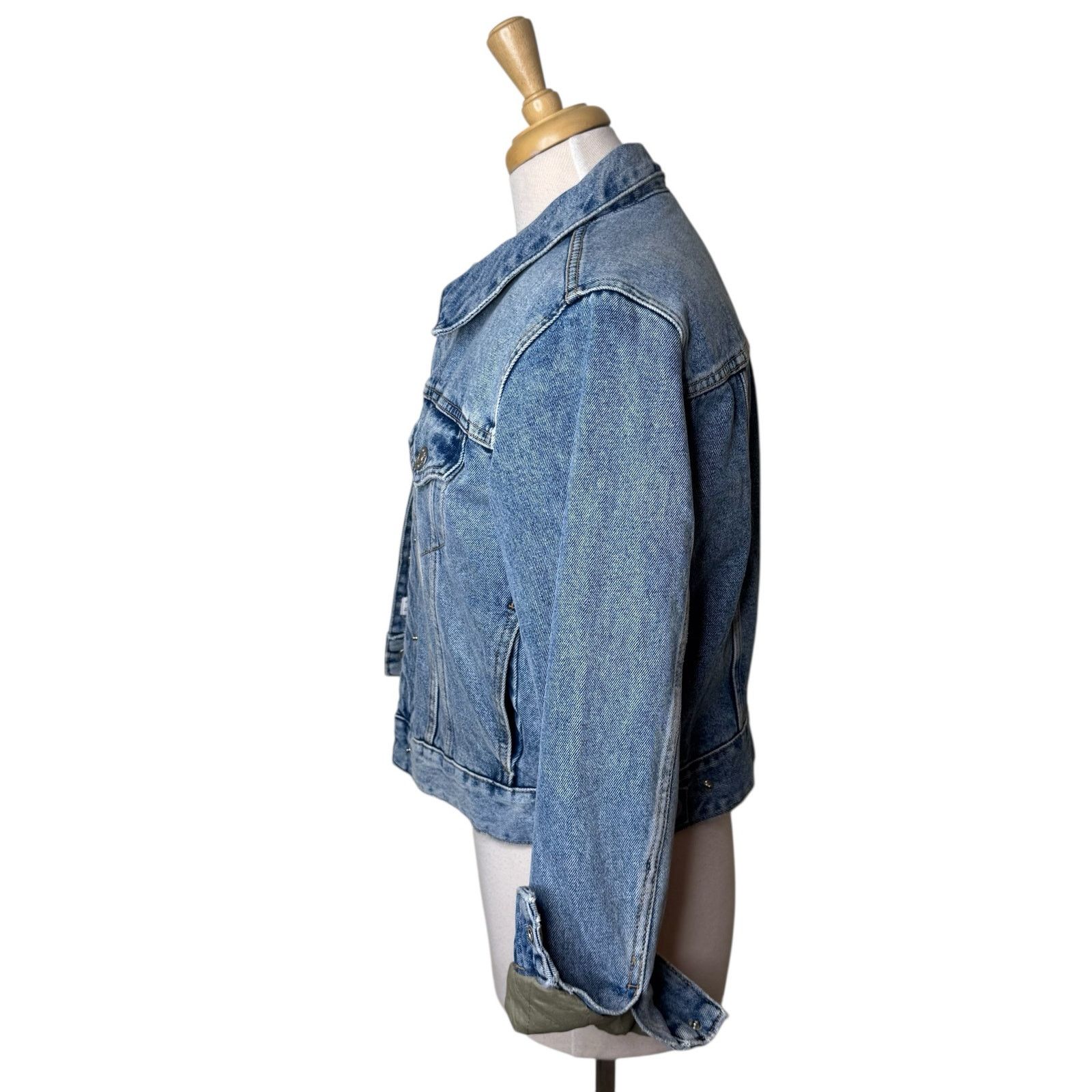 Zara ZARA Sherpa Lined Denim Jacket Size Small Size S / US 4 / IT 40 - 3 Thumbnail
