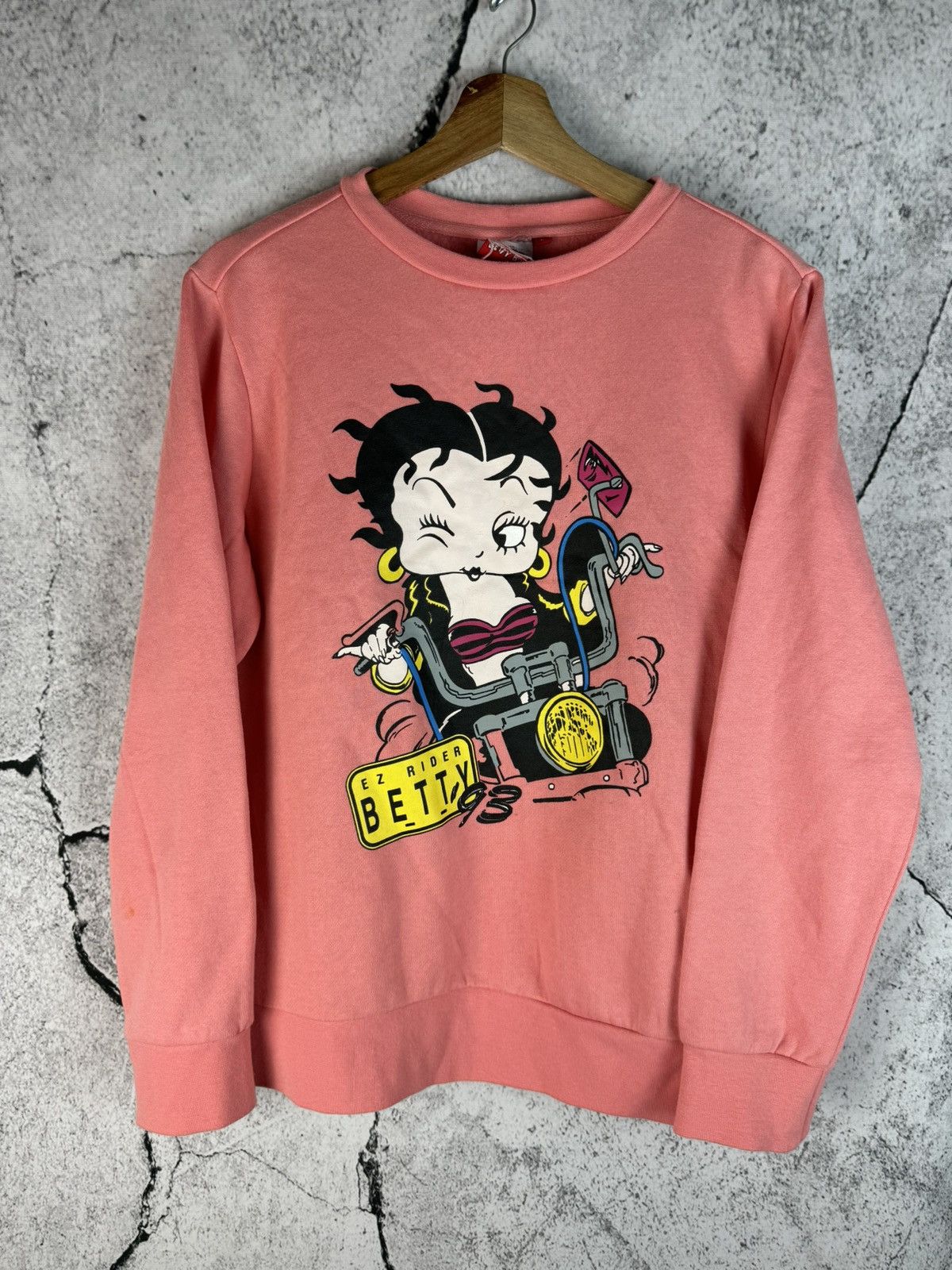 Vintage Betty Boop Racing Sweatshirt Vintage 90s Y2K Cartoon Mens Size US L / EU 52-54 / 3 - 1 Thumbnail