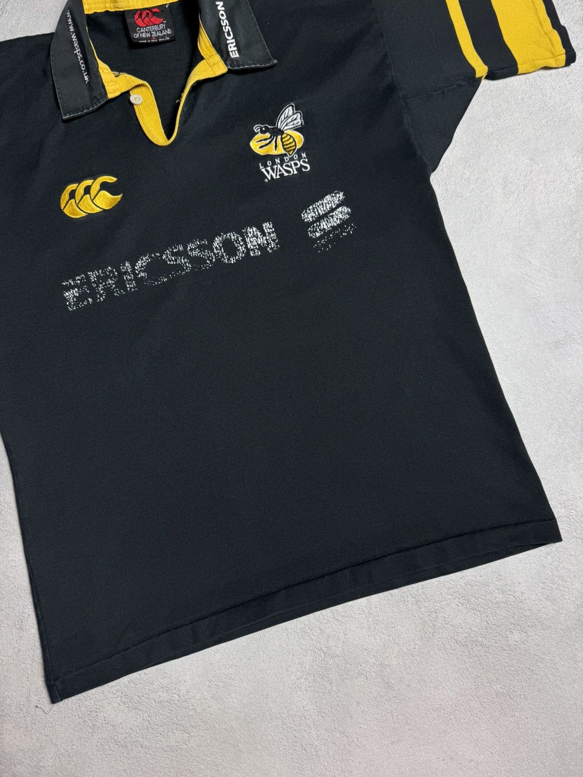 Canterbury of New Zealand London Wasps 1999 2001 Home Rugby Shirt Jersey Canterbury Size US M / EU 48-50 / 2 - 4 Thumbnail