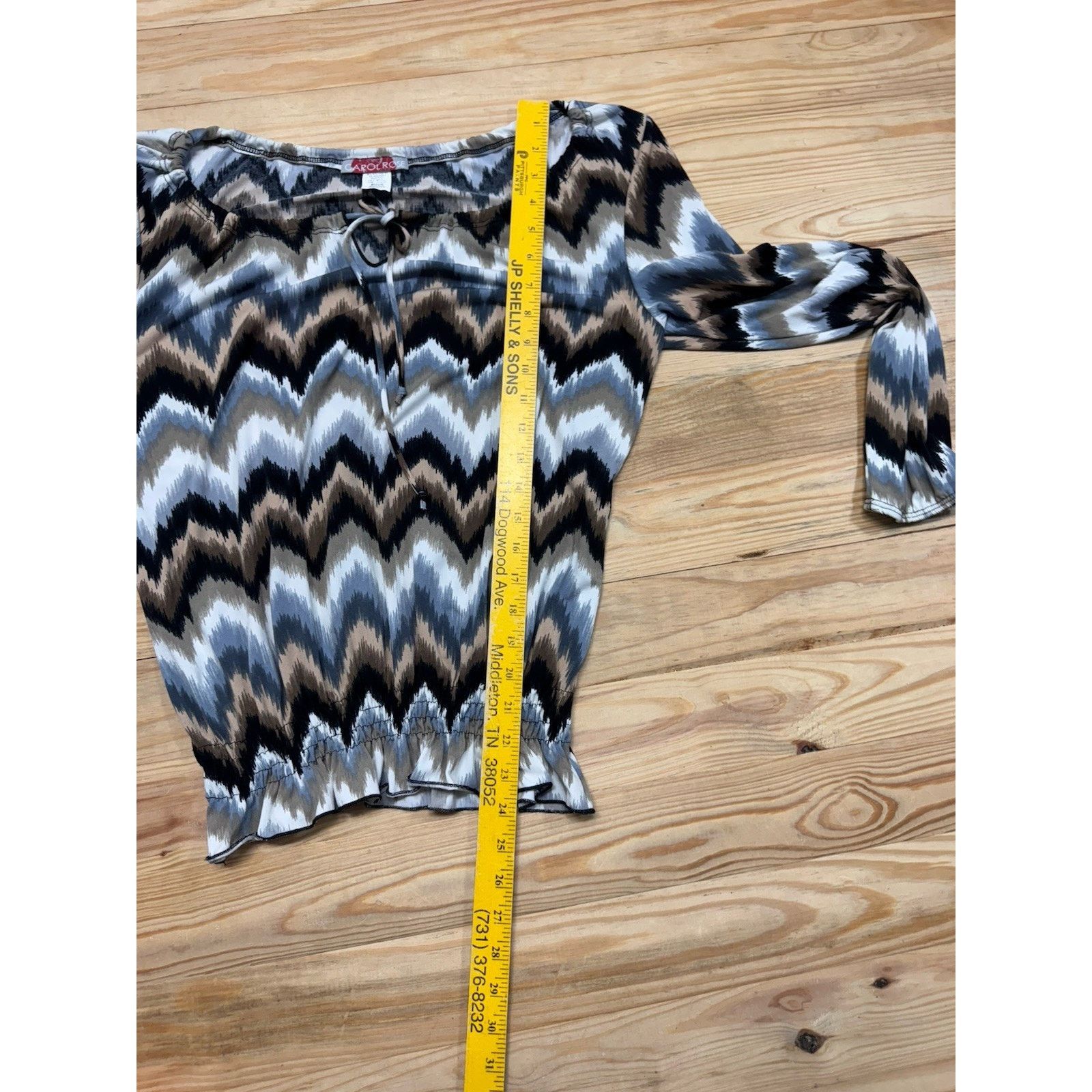 Other Carol Rose Blue Brown Flounce 3/4 Sleeve Women’s Size M Size M / US 6-8 / IT 42-44 - 7 Thumbnail
