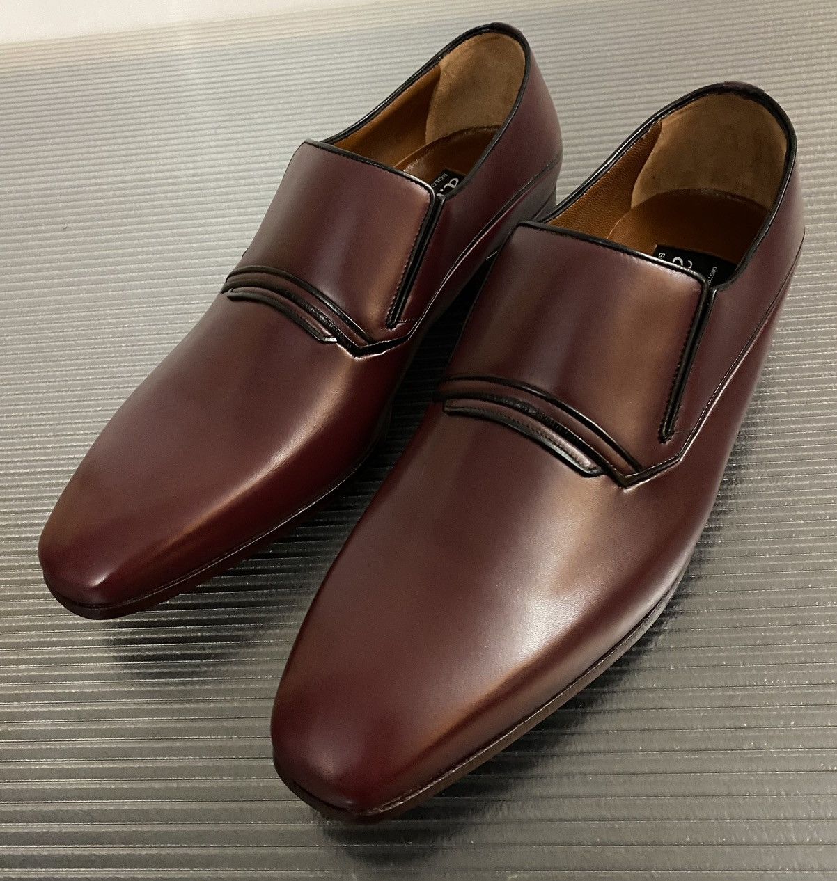 Testoni a.testoni 🇮🇹 wine de luxe leather piped vamp slip on 7 NEW Size US 7 / EU 40 - 8 Thumbnail