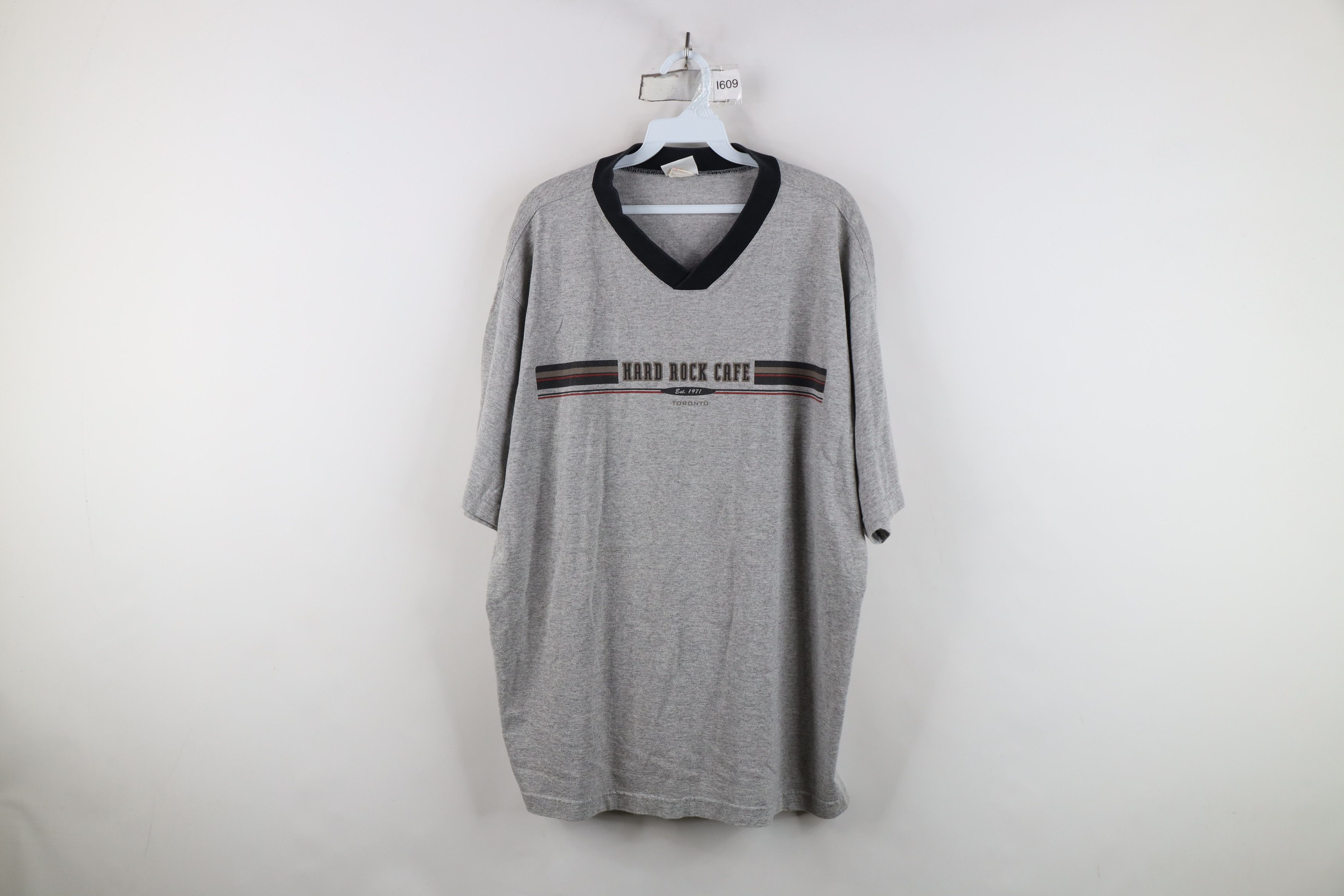 Hard Rock Cafe Vintage 90s Hard Rock Cafe Toronto Canada V-Neck T-Shirt Size US XL / EU 56 / 4 - 1 Thumbnail