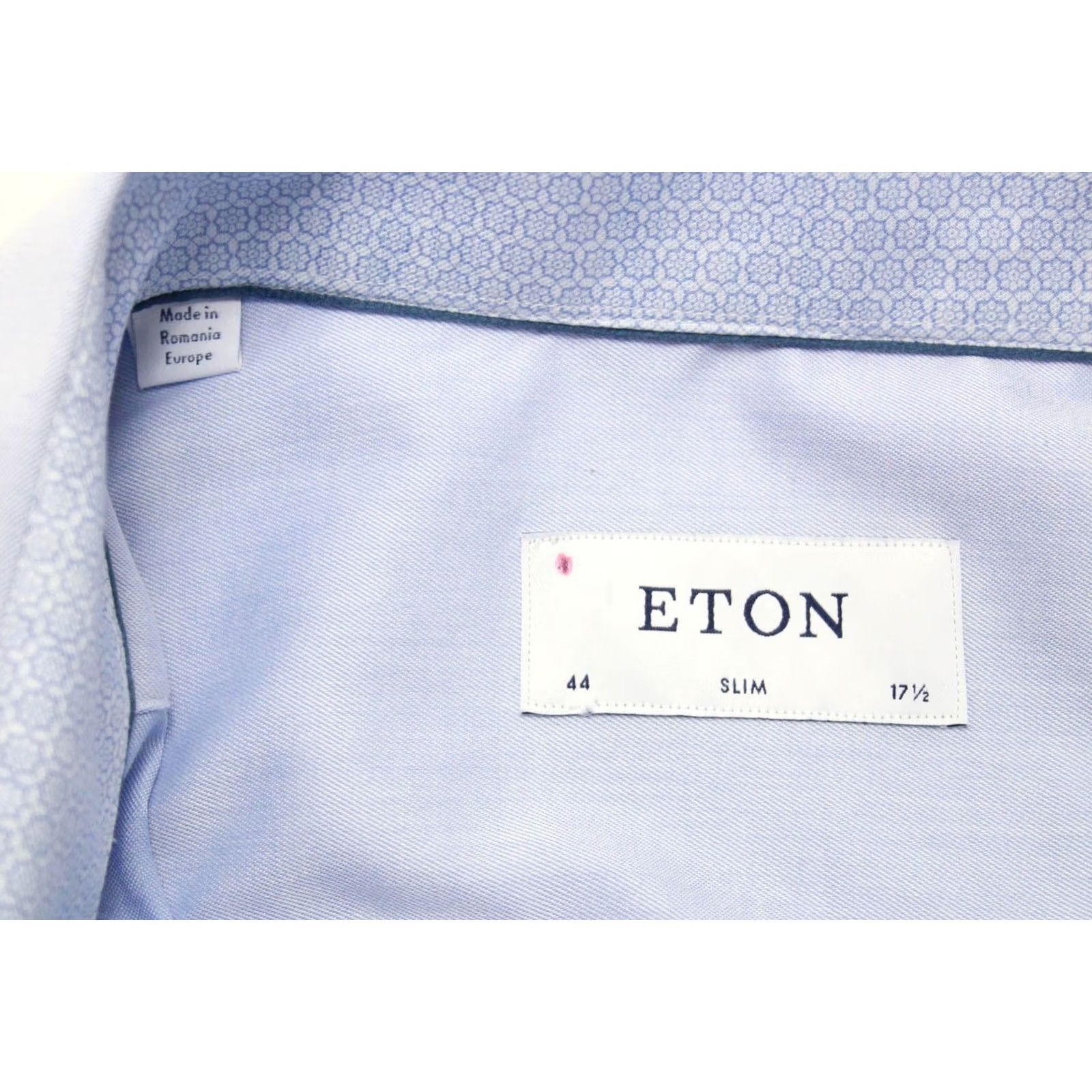 Eton Eton Soho Slim Shirt Men Large Cutaway Collar Dot Pattern Button Up Size 42R - 7 Thumbnail