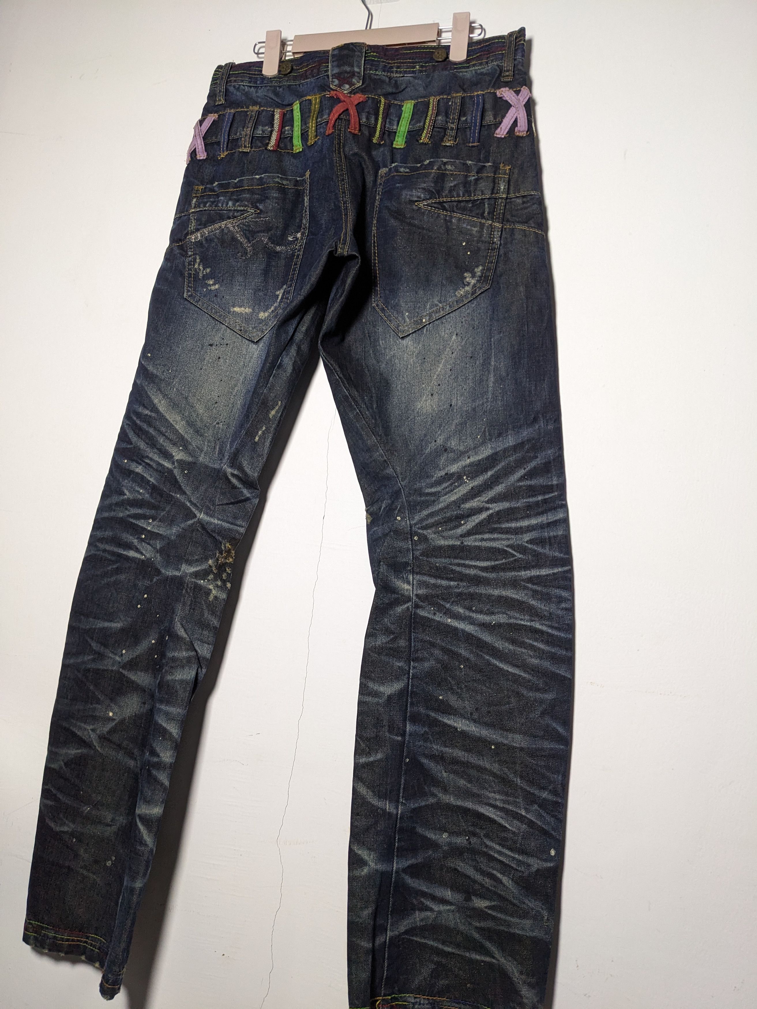 Japanese Brand Joneaa Double Waisted Distressed Twisted Denim Jeans Size US 32 / EU 48 - 5 Thumbnail