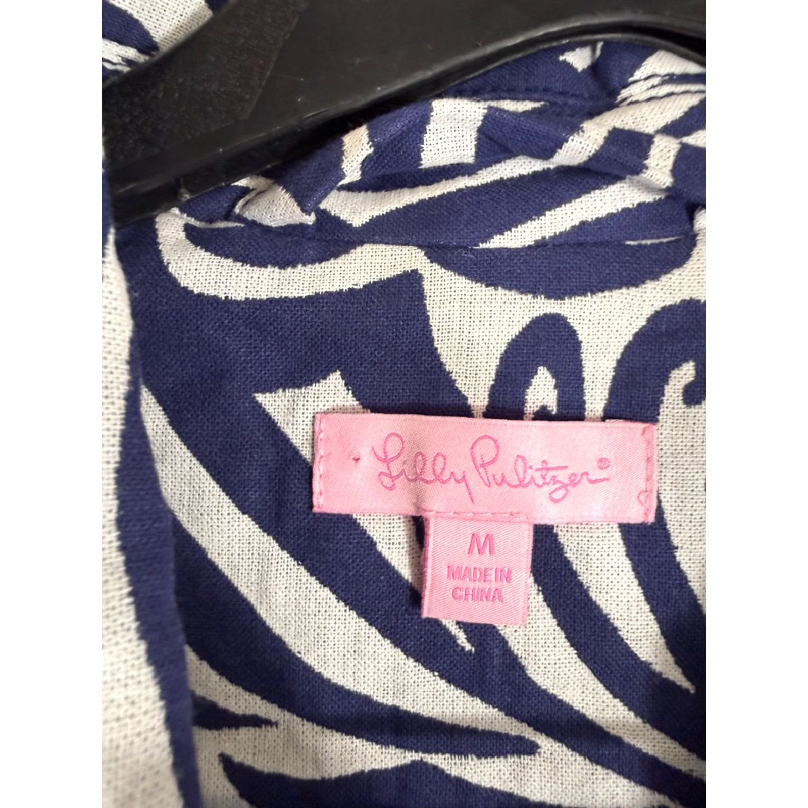 Lilly Pulitzer Lilly Pulitzer Jacket Womens M Blue White Abstract Swirl Print Pockets Overcoat Size M / US 6-8 / IT 42-44 - 6 Thumbnail