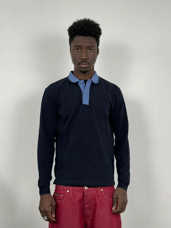 Prada AW2016 Prada Black & Blue Linea Rossa Polo Shirt Size US S / EU 44-46 / 1 - 2 Thumbnail