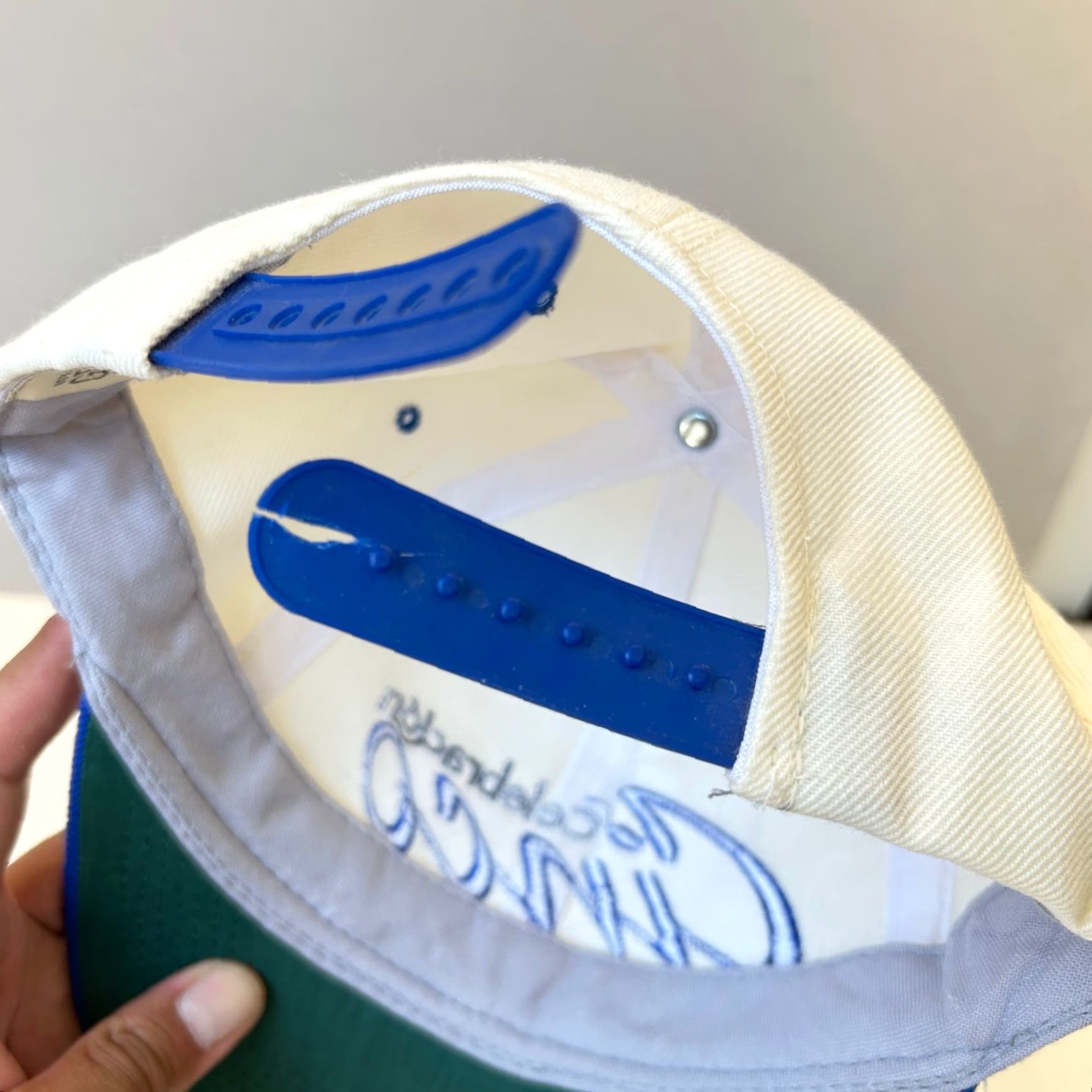 Vintage VINTAGE Cap Boy Twill Snapback Hat One Size Blue Beige 90s Classic Countries Casual Unisex Adults Adjustable Wool Polyester Hat Size ONE SIZE - 8 Thumbnail