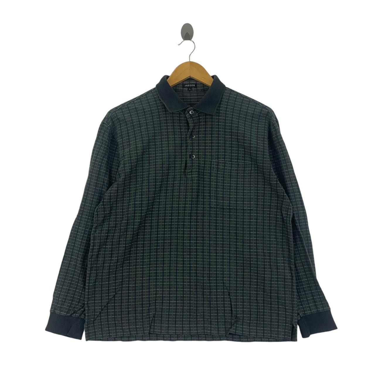 Vintage Vintage JAEGER NOVA CHECKS Plaids Polo Tee Shirt Top Long Size US L / EU 52-54 / 3 - 1 Thumbnail