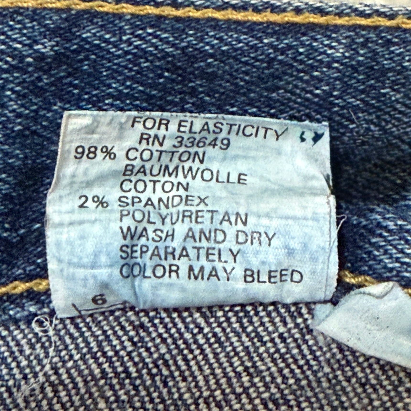 Vintage VINTAGE Millers Jeans Men's 36x28 Knee Patch Denim 5-Pocket Button Zip Straight 98% Cotton/2% Spandex Hong Kong Blue Retro 90s 80s Sport Jeans Mens Size US 36 / EU 52 - 4 Thumbnail