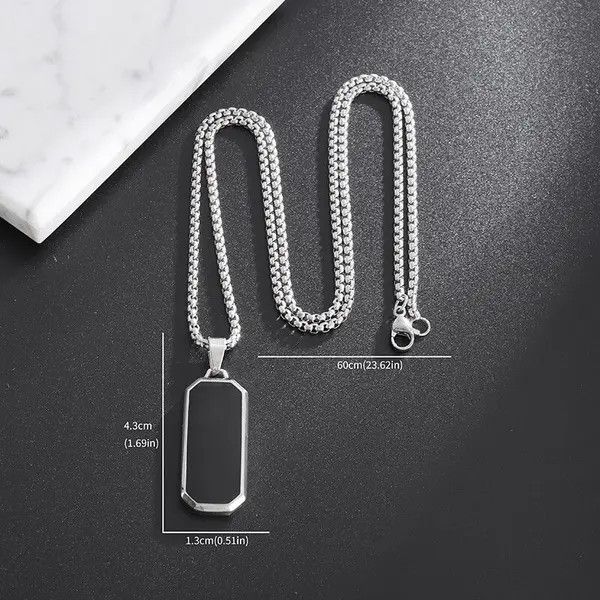 Jewelry × Vintage Classic Black Rectangular Necklace Size ONE SIZE - 3 Thumbnail