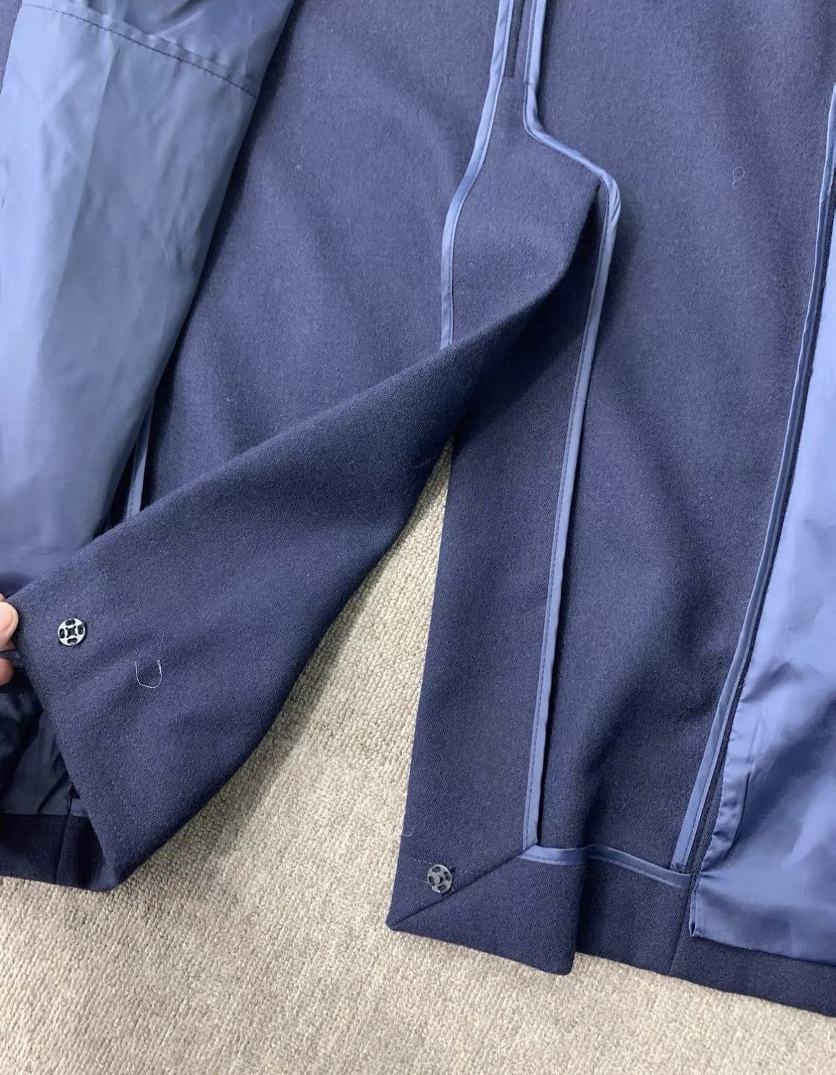 Prada PRADA Dark Blue High-Density Wool Business Coat Size US M / EU 48-50 / 2 - 5 Thumbnail