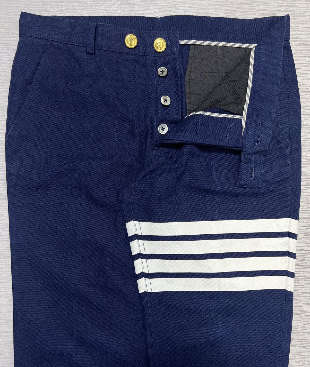 Thom Browne Thom Browne - Quad Stripe Canvas Woven Trouser Size US 30 / EU 46 - 4 Thumbnail