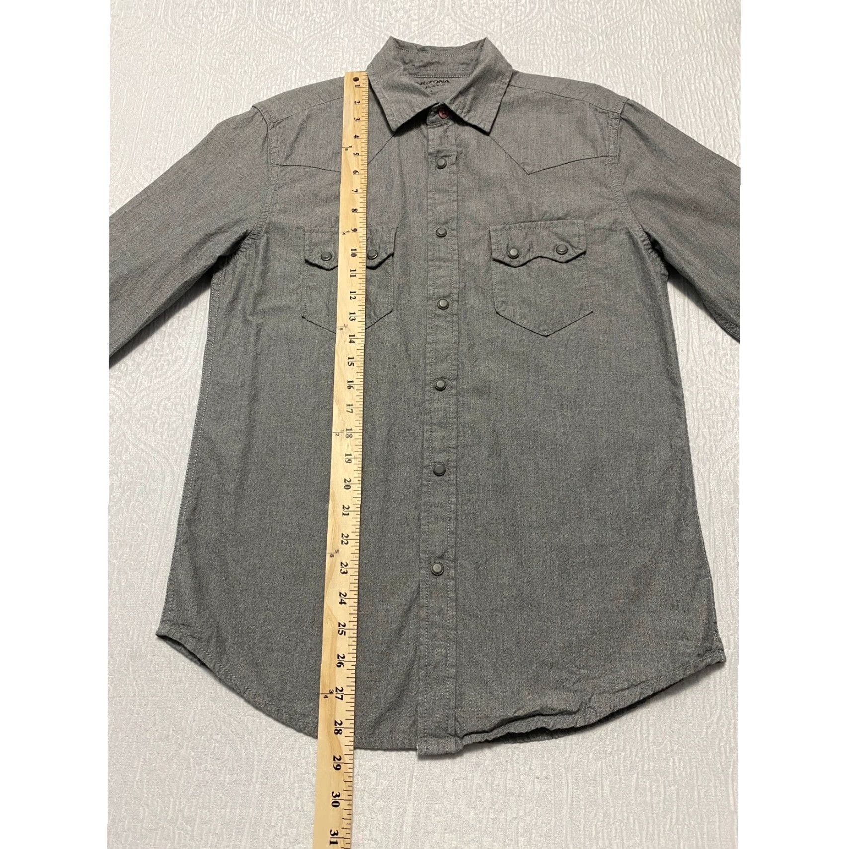 Vintage Arizona Jeans Co Mens Western Shirt Long Sleeve Snap Front Button-Up Gray S Size US S / EU 44-46 / 1 - 6 Thumbnail