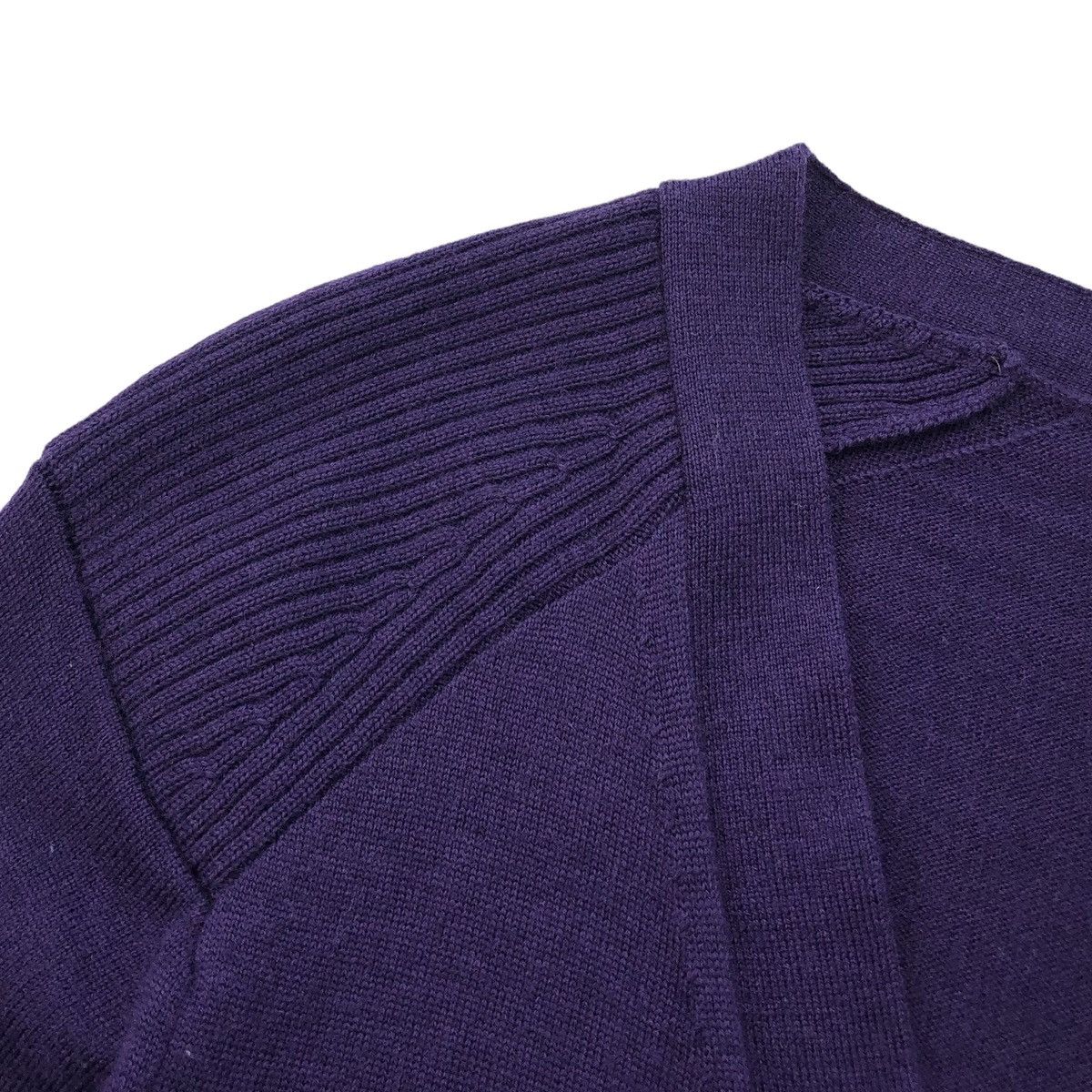 CABANE de ZUCCa CABANE de ZUCCA Dark Purple 100% Wool Cardigan Sweater Size M / US 6-8 / IT 42-44 - 4 Thumbnail