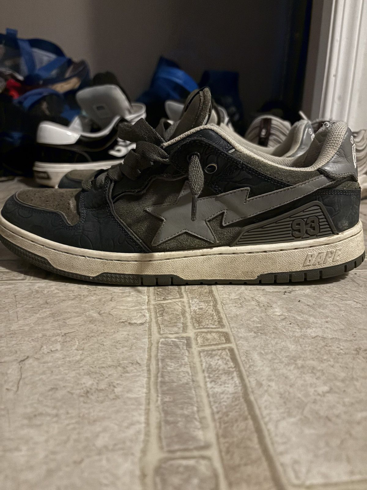 Bape Bape SK8 Sta, (army green / dark blue) Size US 11 / EU 44 - 2 Thumbnail