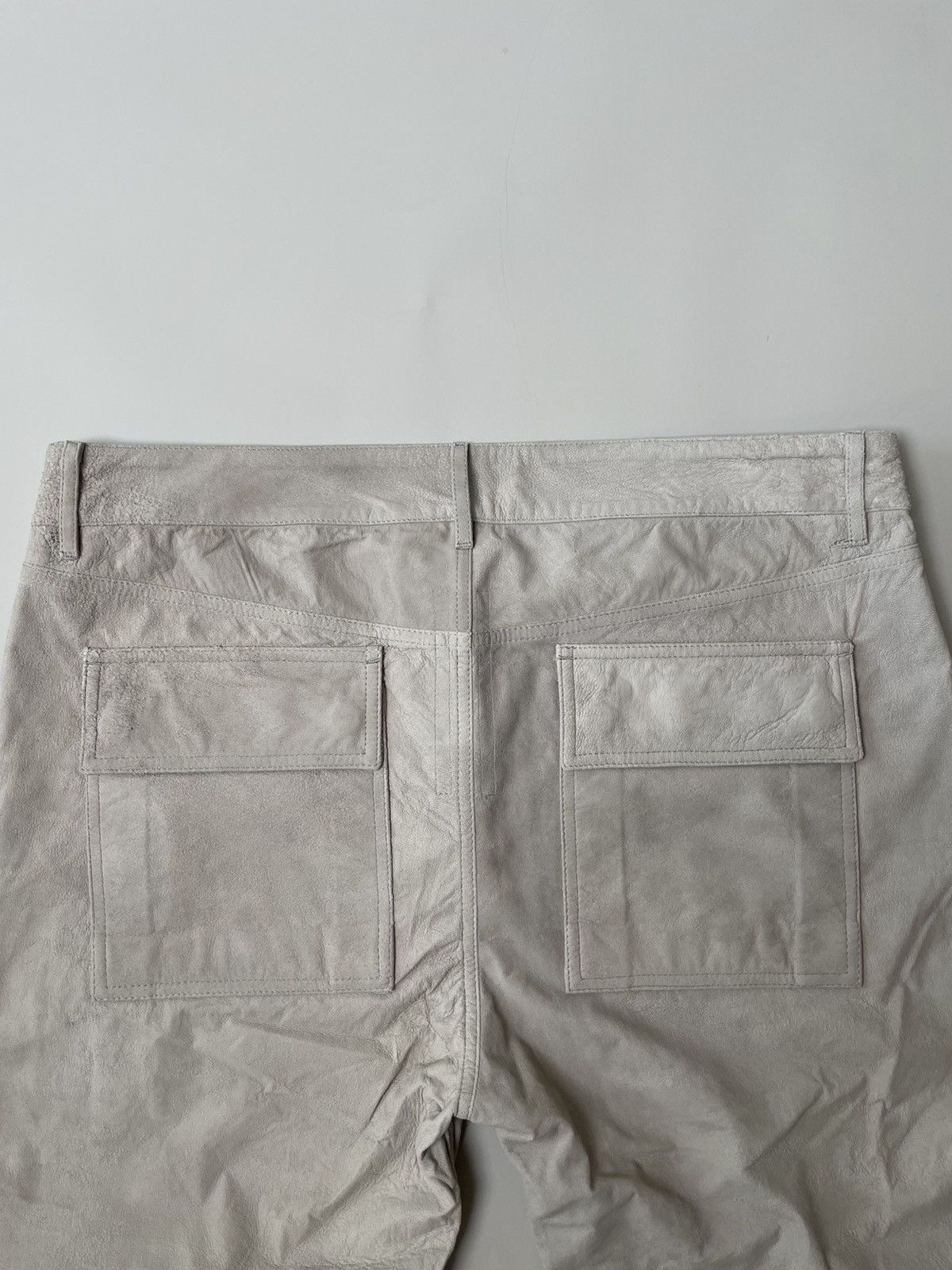 Rick Owens Rick Owens SS21 Blistered Leather Tyrone Cut Oyster Pants Size US 33 - 5 Thumbnail