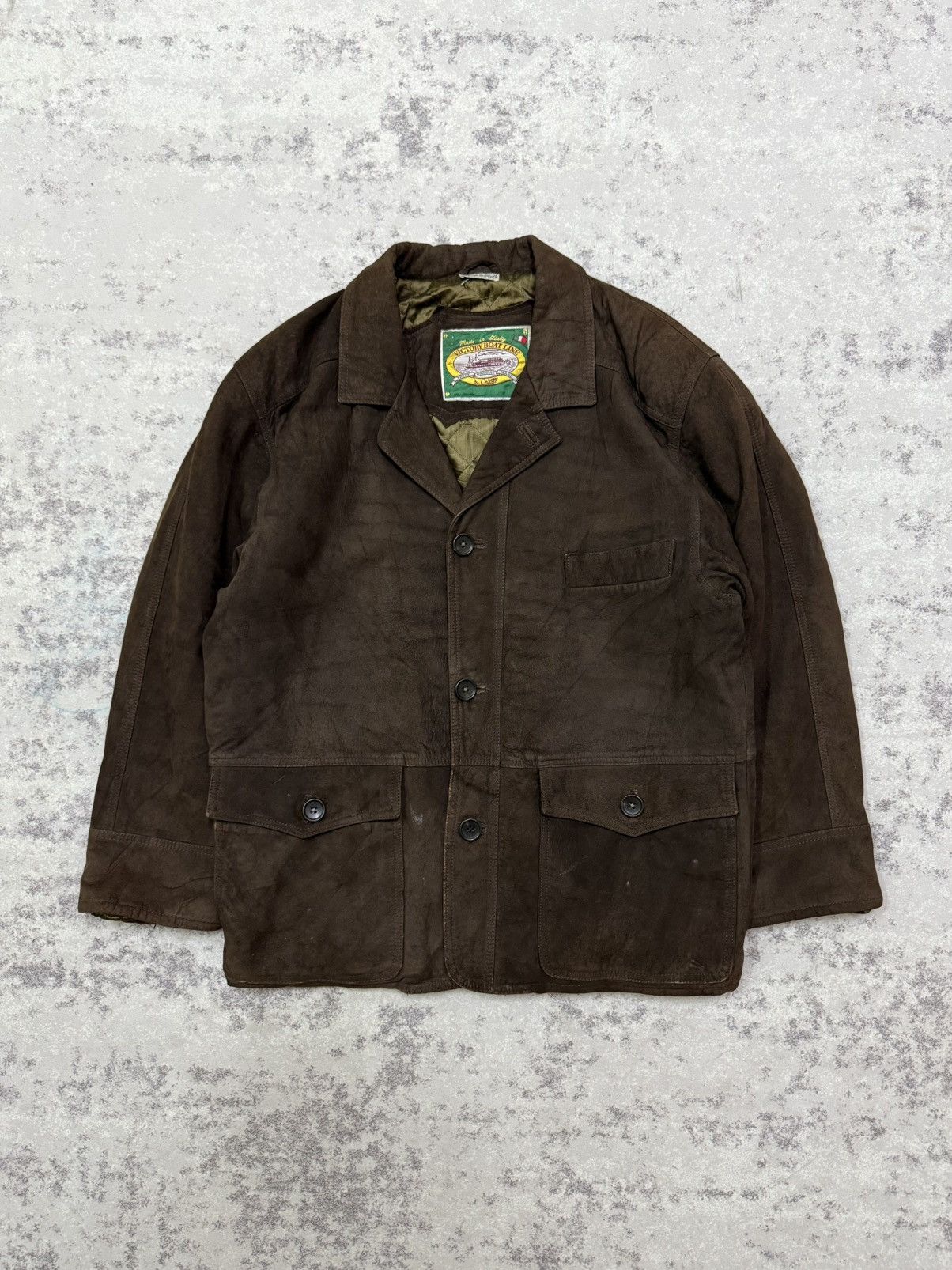 Vintage Vintage Victory Boat Line Suede Brown Jacket Wool lined Size US L / EU 52-54 / 3 - 3 Thumbnail