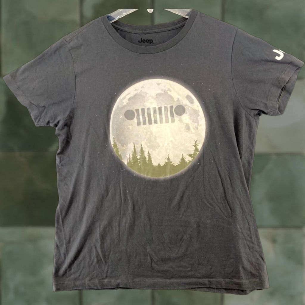 Jeep Jeep Moon Graphic T-Shirt Mens M Gray Short Sleeve Crew Neck Athletic Tee Size US M / EU 48-50 / 2 - 1 Thumbnail