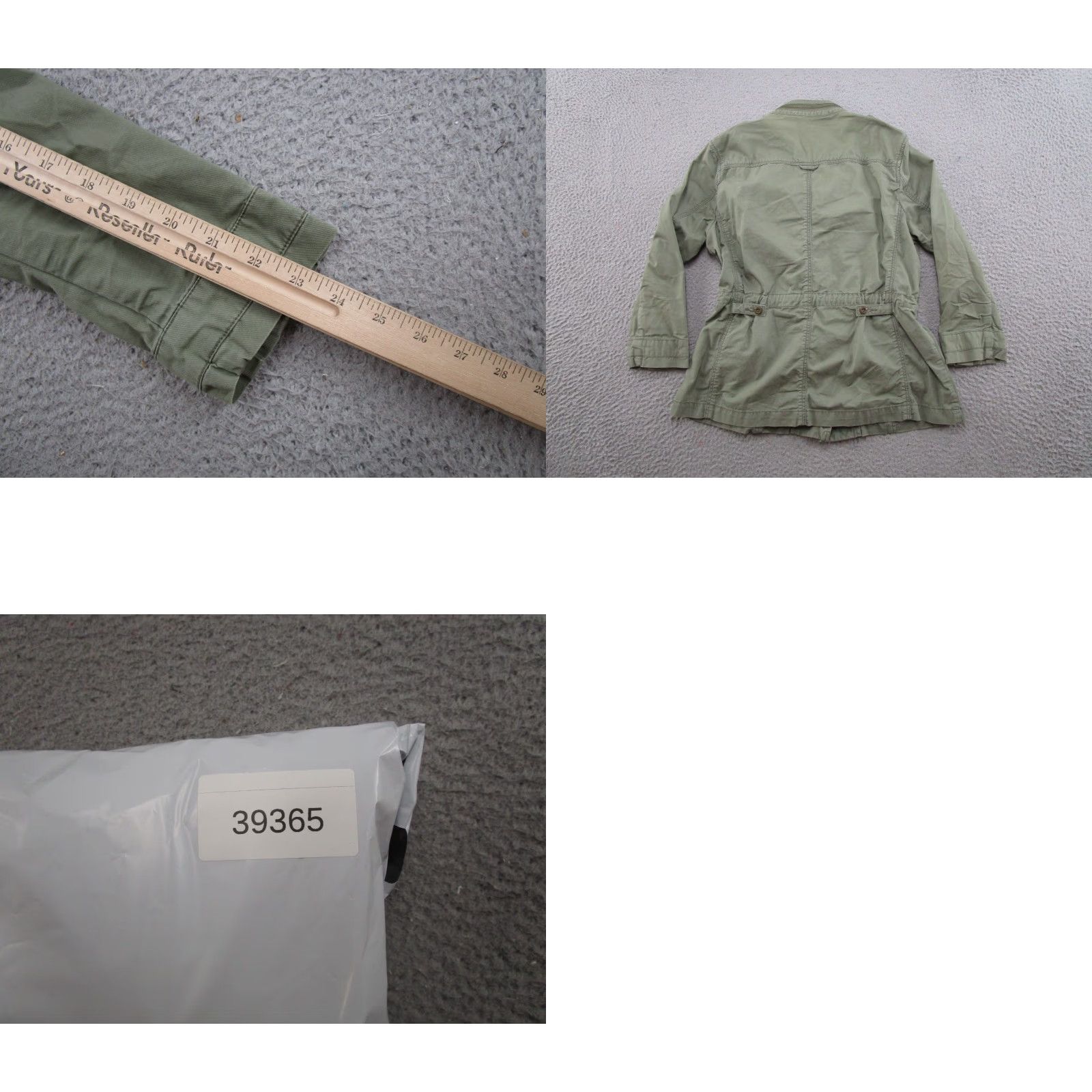 Vintage Paper Boat Jacket Women's M Green Button Tie Waist Pockets Mock Zip Collar Military Size M / US 6-8 / IT 42-44 - 8 Thumbnail