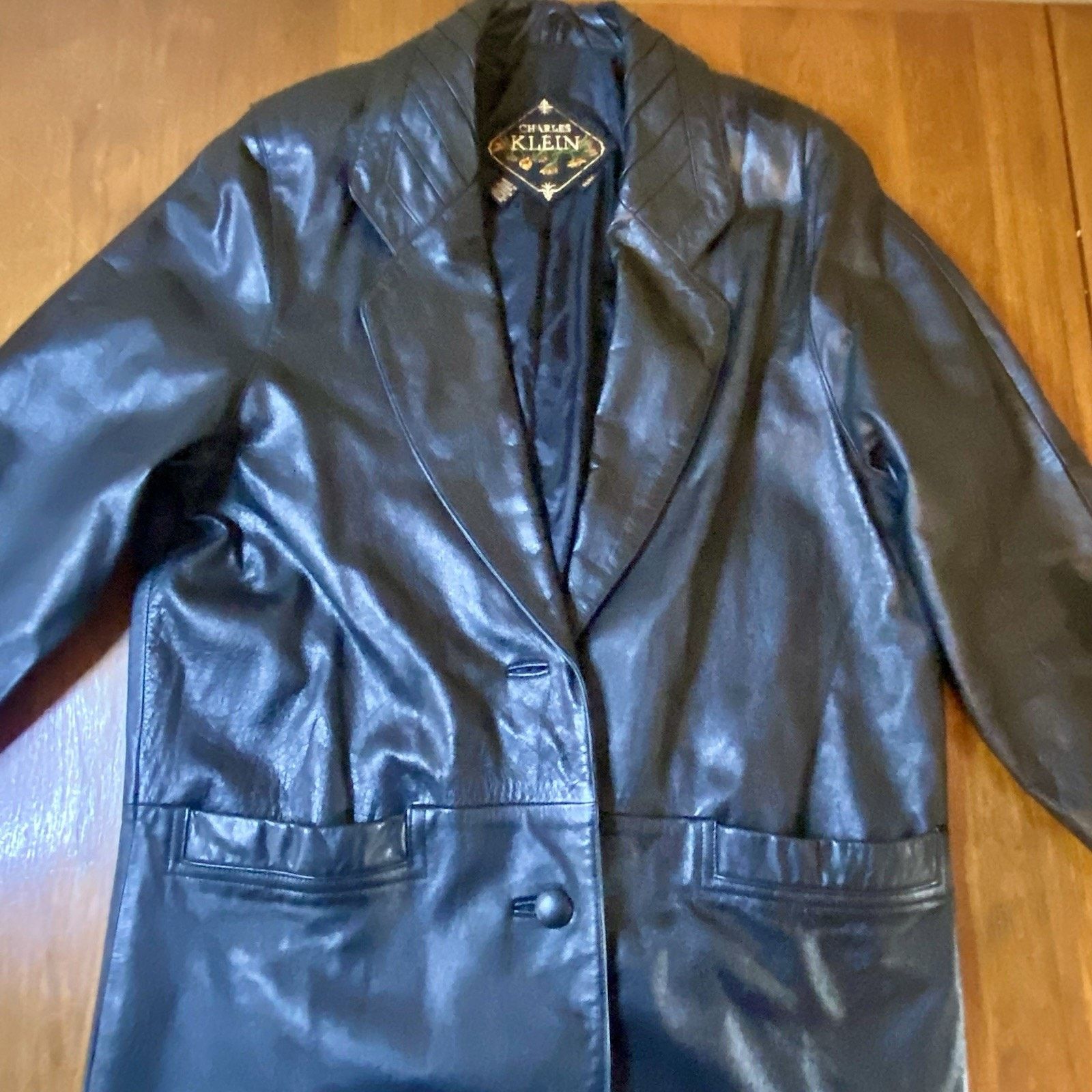 & Other Stories Vintage Women’s M Leather Trench Coat Jacket Long Black Size M / US 6-8 / IT 42-44 - 1 Thumbnail