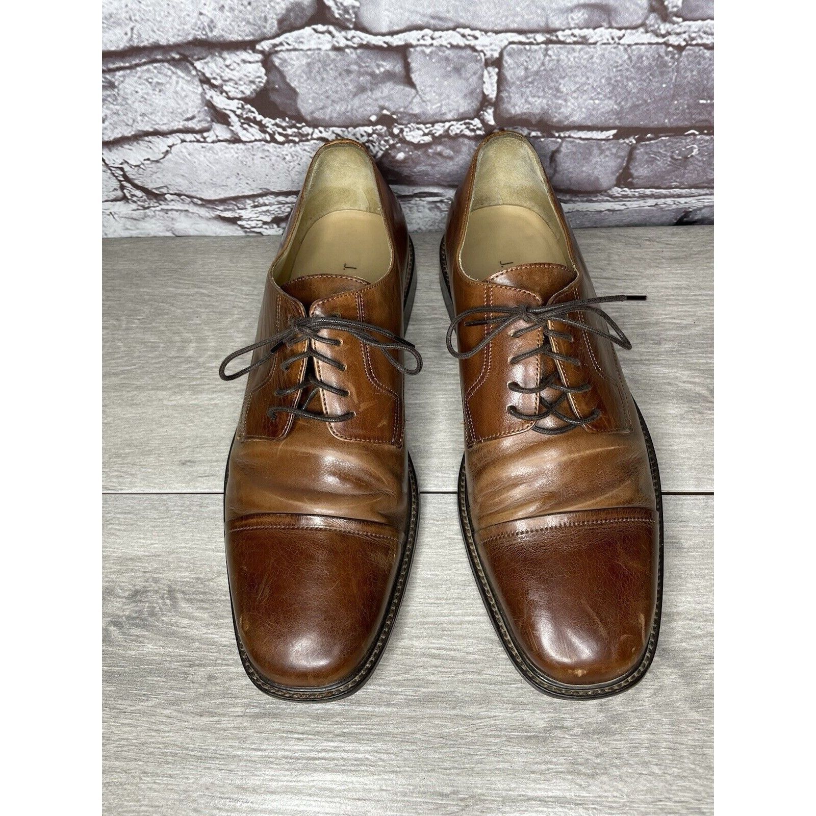 Johnston & Murphy Johnston Murphy J. Murphy Brown Leather Cap Toe Oxford Dress Size US 10 / EU 43 - 20 Thumbnail