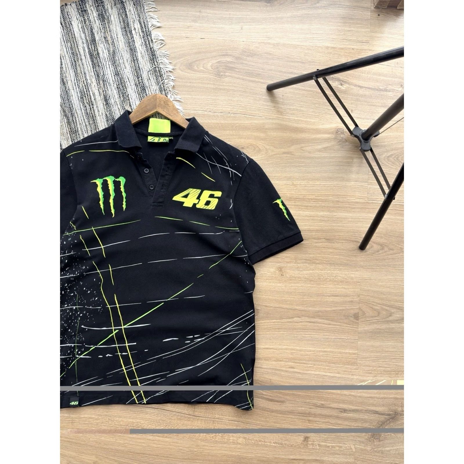 Valentino VINTAGE Monster Energy Valentino Rossi 46 Black Polo T-Shirt M Men Short Sleeve Shirt Size US M / EU 48-50 / 2 - 2 Thumbnail