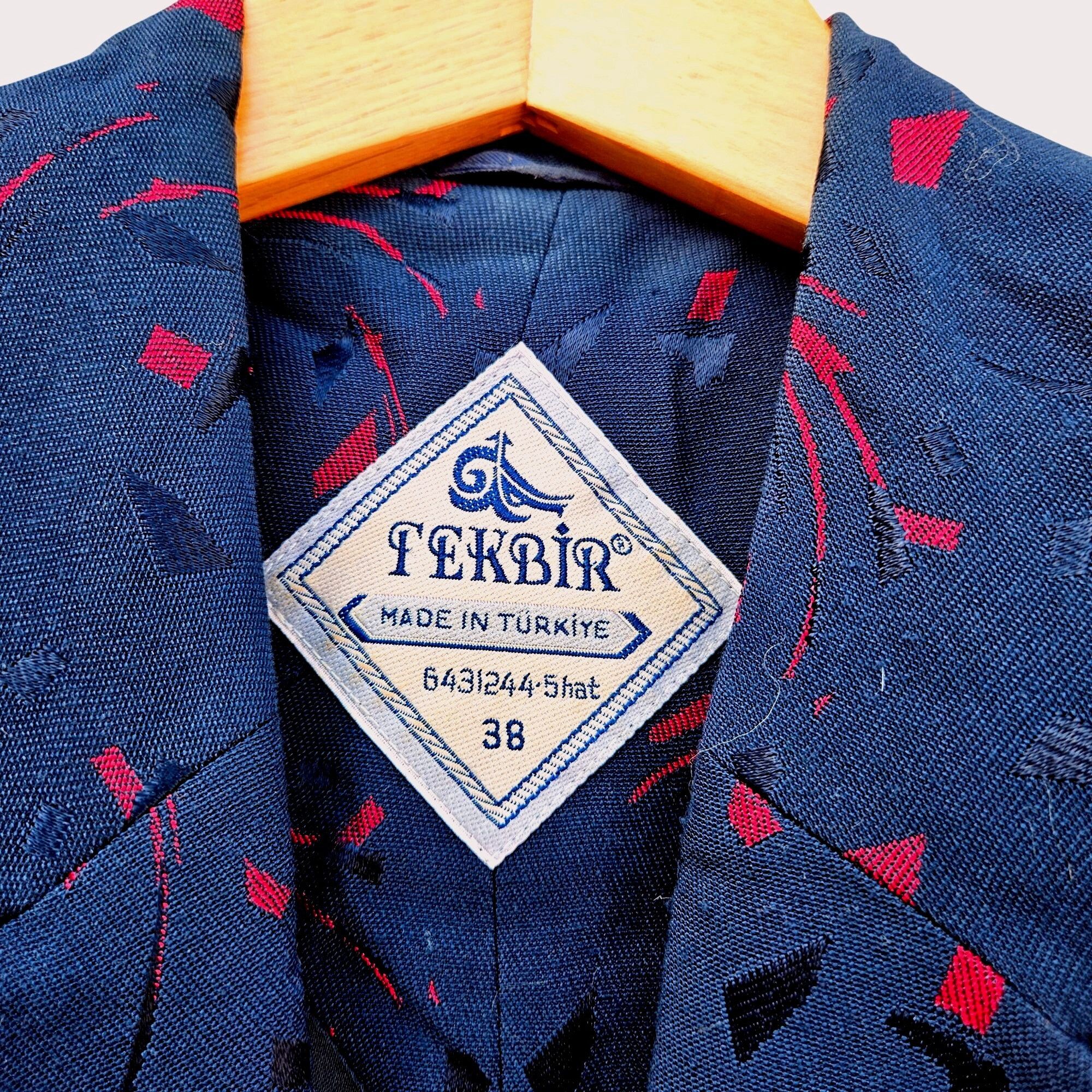 Vintage Vintage Turkish Tekbir Modest Coat 80s/90s Navy Red Woven Ja Size M / US 6-8 / IT 42-44 - 3 Thumbnail