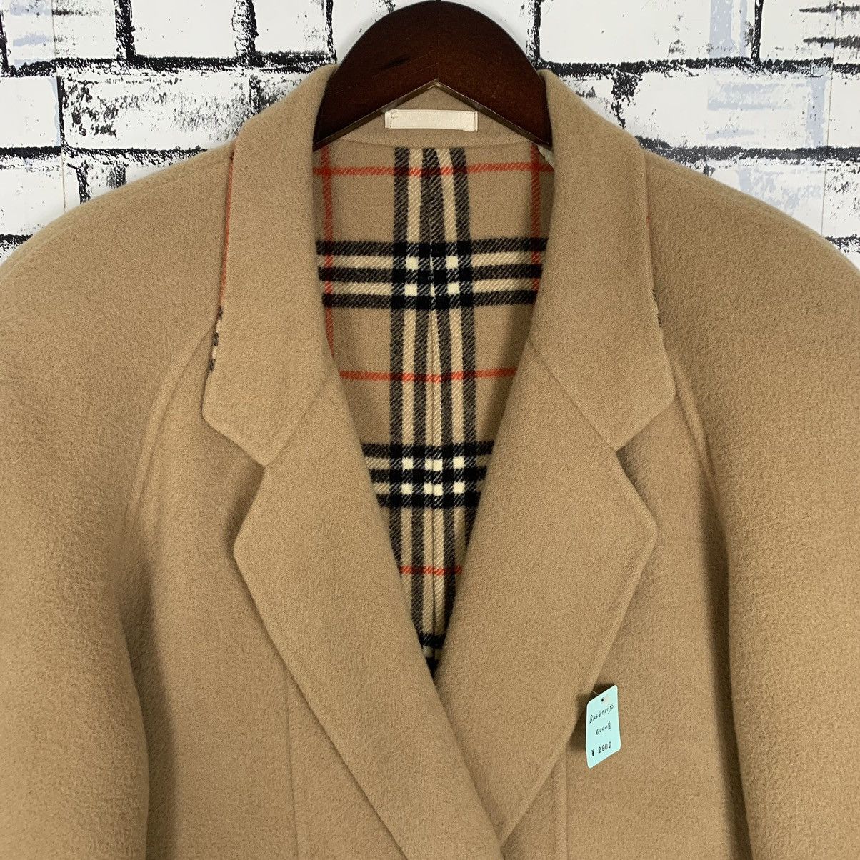 Burberry × Vintage Luxury Brand Burberry Nova Check Long Pea Coat Jacket Size M / US 6-8 / IT 42-44 - 2 Thumbnail