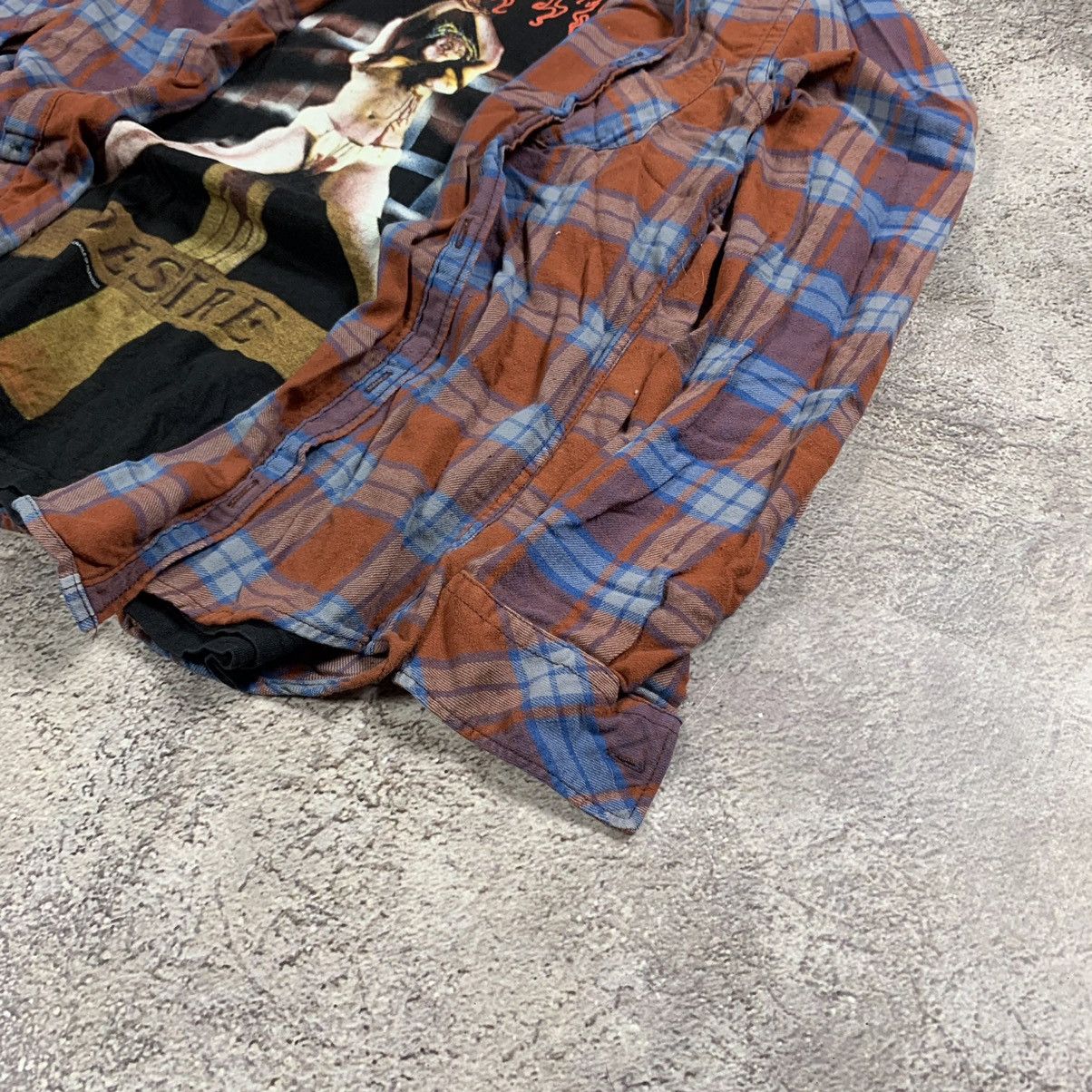 Vintage Vintage 90s Plaid Shirt Layered Band Tee Grunge Streetwear S Size US S / EU 44-46 / 1 - 3 Thumbnail