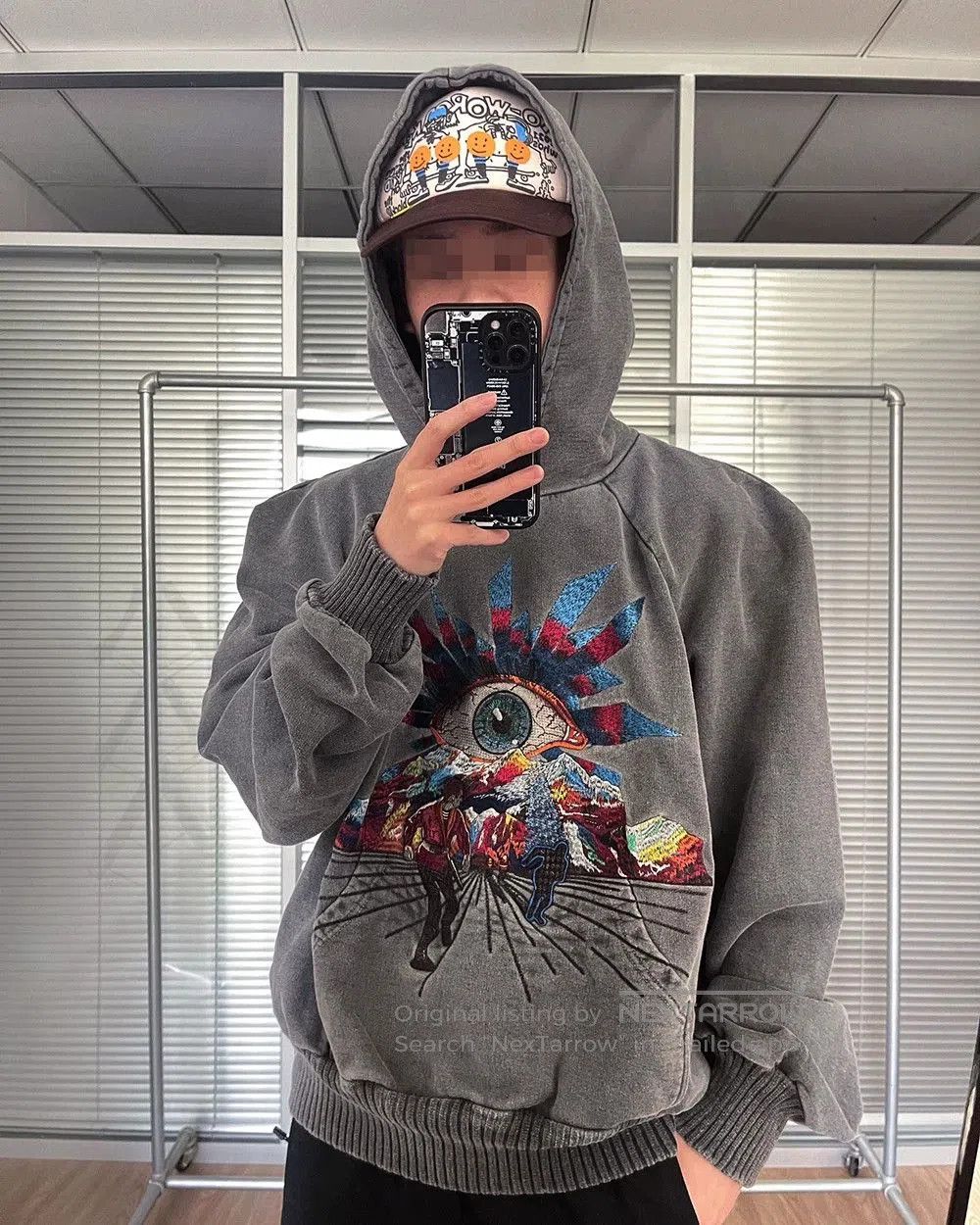 house of errors embroidered gray hoodie.