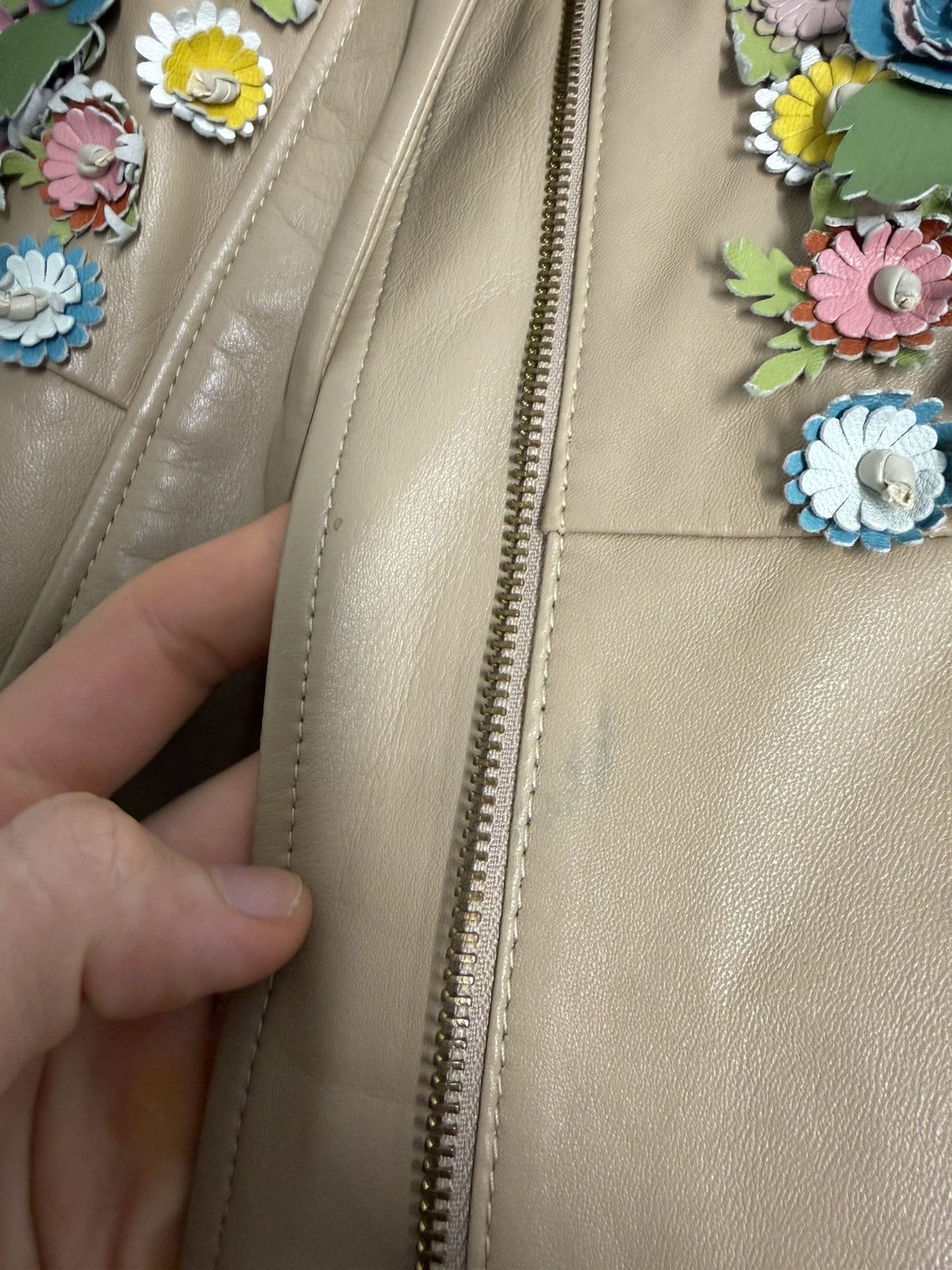 RED Valentino Red Valentino Leather Floral Abstract Jacket Size S / US 4 / IT 40 - 12 Thumbnail