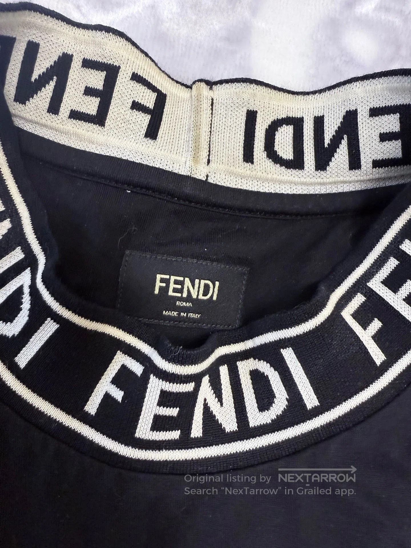Fendi Fendi High-Neck Logo Ribbed Collar T-Shirt L. Size US L / EU 52-54 / 3 - 3 Thumbnail