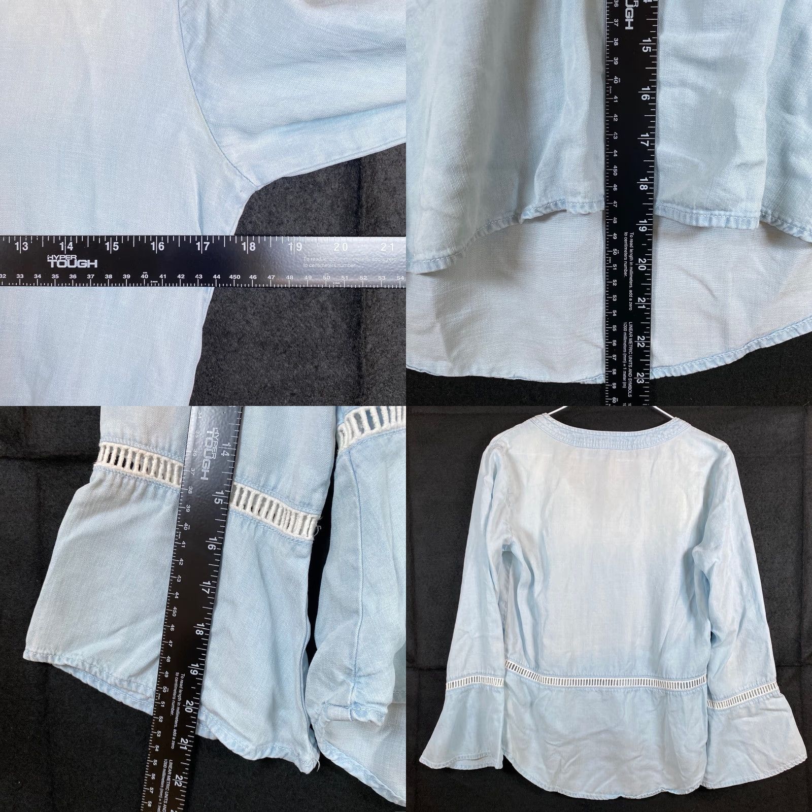 Anthropologie Cloth & Stone Anthropologie Womens Shirt Blue Bell Sleeve V-Neck Peplum XS Shirt Women Blue Bell Sleeve VNeck Peplum Small C&B Stone Anthropologie Size S / US 4 / IT 40 - 8 Thumbnail