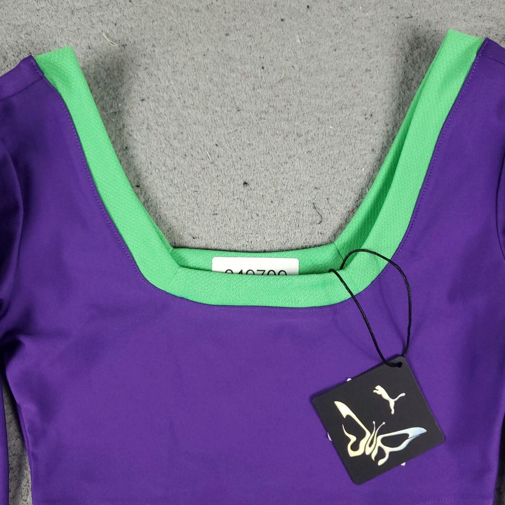 Puma Puma X Dua Lipa T Shirt XS Purple Crop Top Active Long Sleeve Womens Size XS / US 0-2 / IT 36-38 - 2 Thumbnail