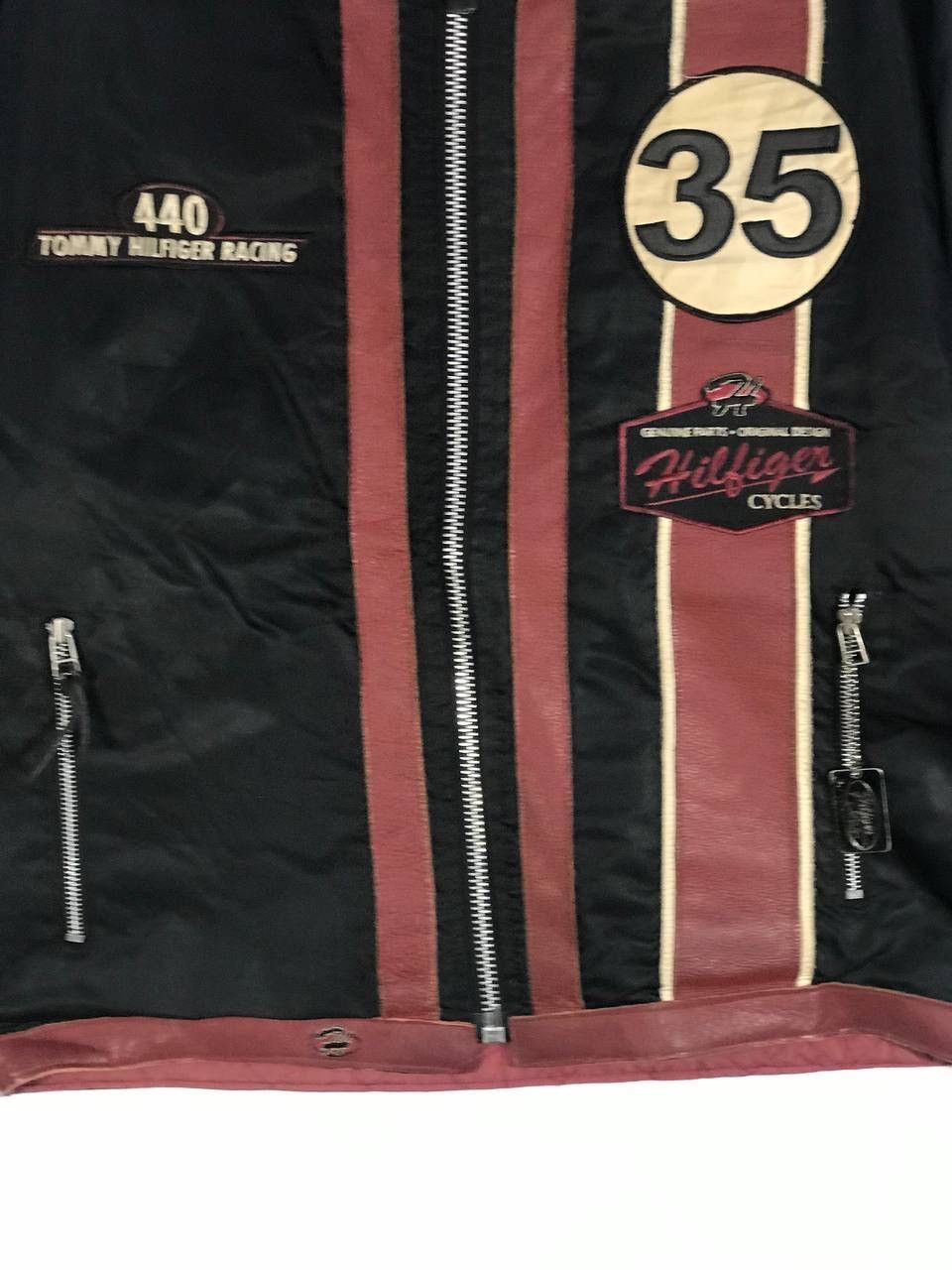 Tommy Hilfiger Vintage tommy hilfiger motorcycle leather jacket racing 35 Size US M / EU 48-50 / 2 - 3 Thumbnail