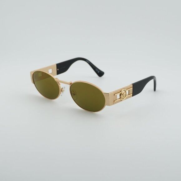 Versace Versace VE2264 10025A Sunglasses Gold Oval Frame, Brown Size ONE SIZE - 1 Thumbnail