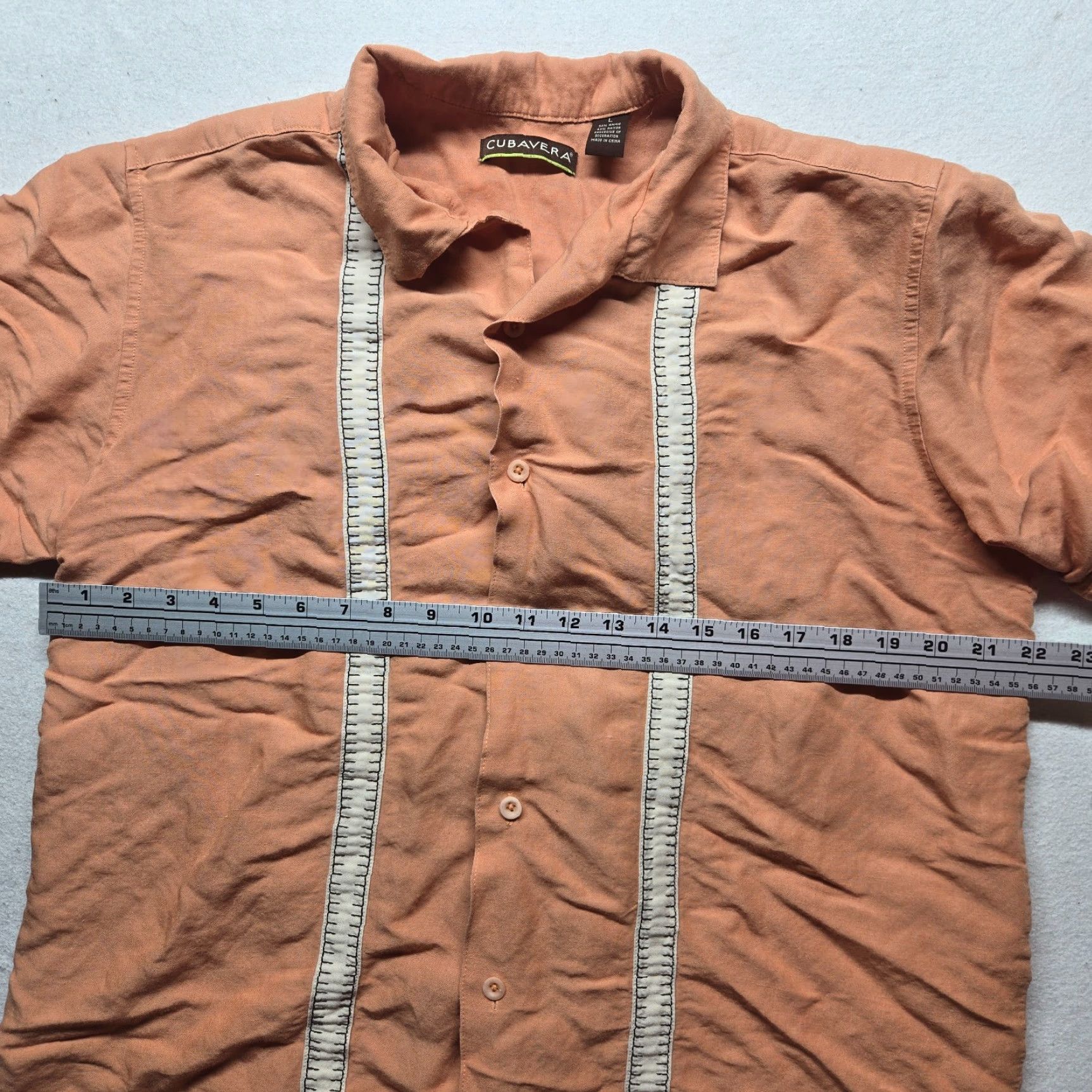 Cubavera Cubavera Shirt Adult Men Large L Orange Embroidered Short Sleeve Button-Down Casual Uomo 90s? Size US L / EU 52-54 / 3 - 2 Thumbnail