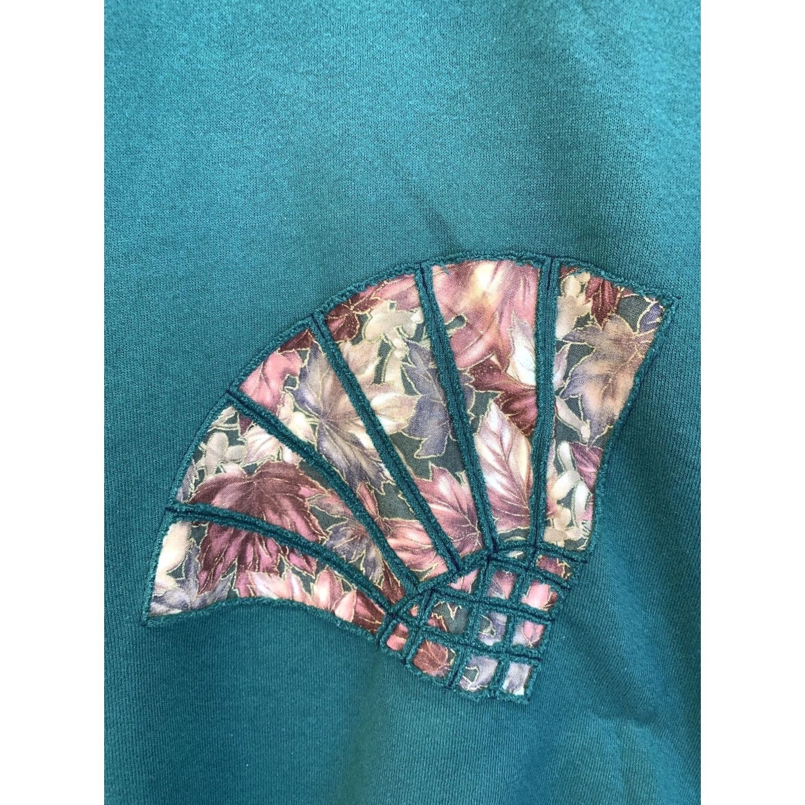 Lee VINTAGE Lee Heavyweight Fall Fan Inlay Womens Green Sweatshirt XL USA Made-8621 Size XL / US 12-14 / IT 48-50 - 6 Thumbnail