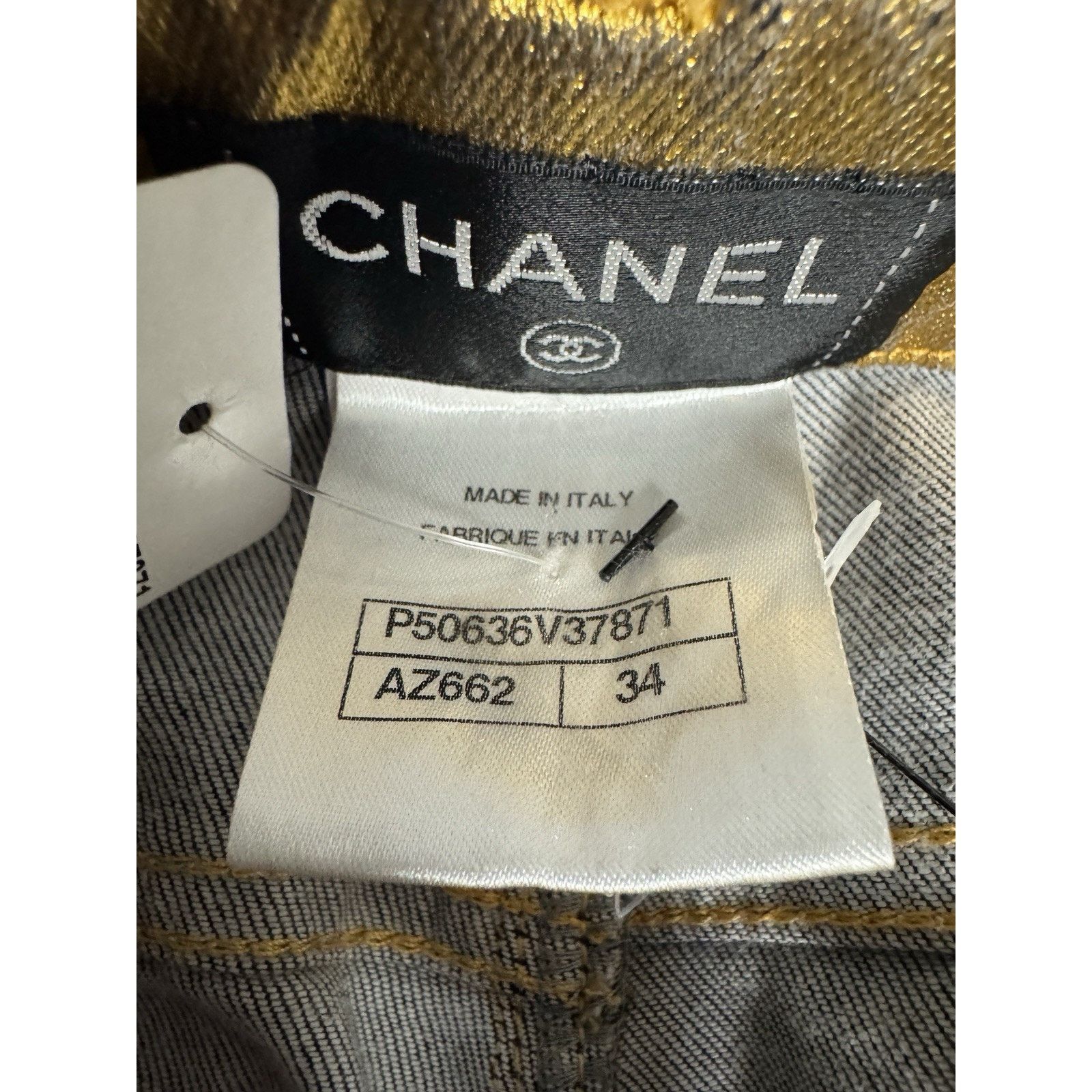 Chanel CHANEL NWT Gold Denim Djuns Size 34 $1450 Size 34" / US 12 / IT 48 - 20 Thumbnail