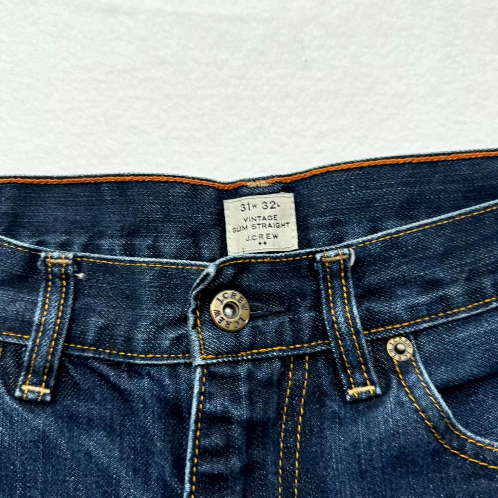 J.Crew VINTAGE J.Crew Jeans Men Slim Straight Dark Wash Denim 31x32 Blue Inseam 32 Slimming Regular Size Men Size US 31 - 2 Thumbnail