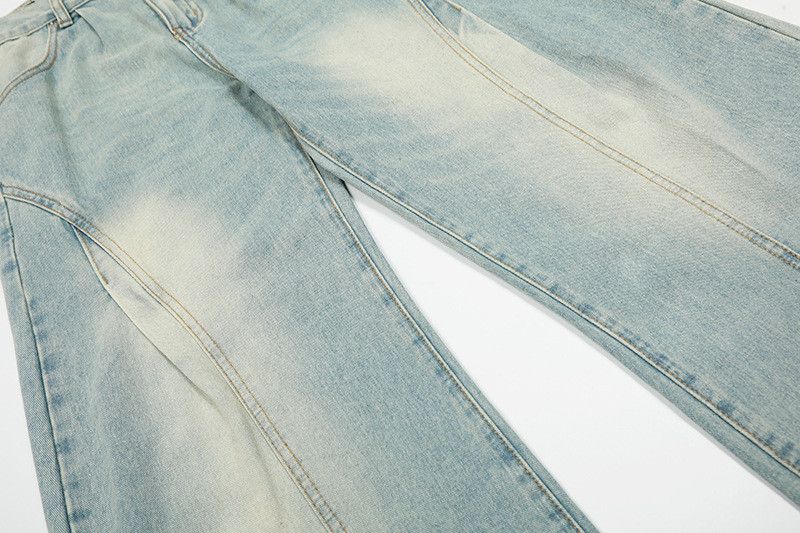 Vintage Retro washed men's cleanfit distressed curved jeans Size US 32 / EU 48 - 4 Thumbnail