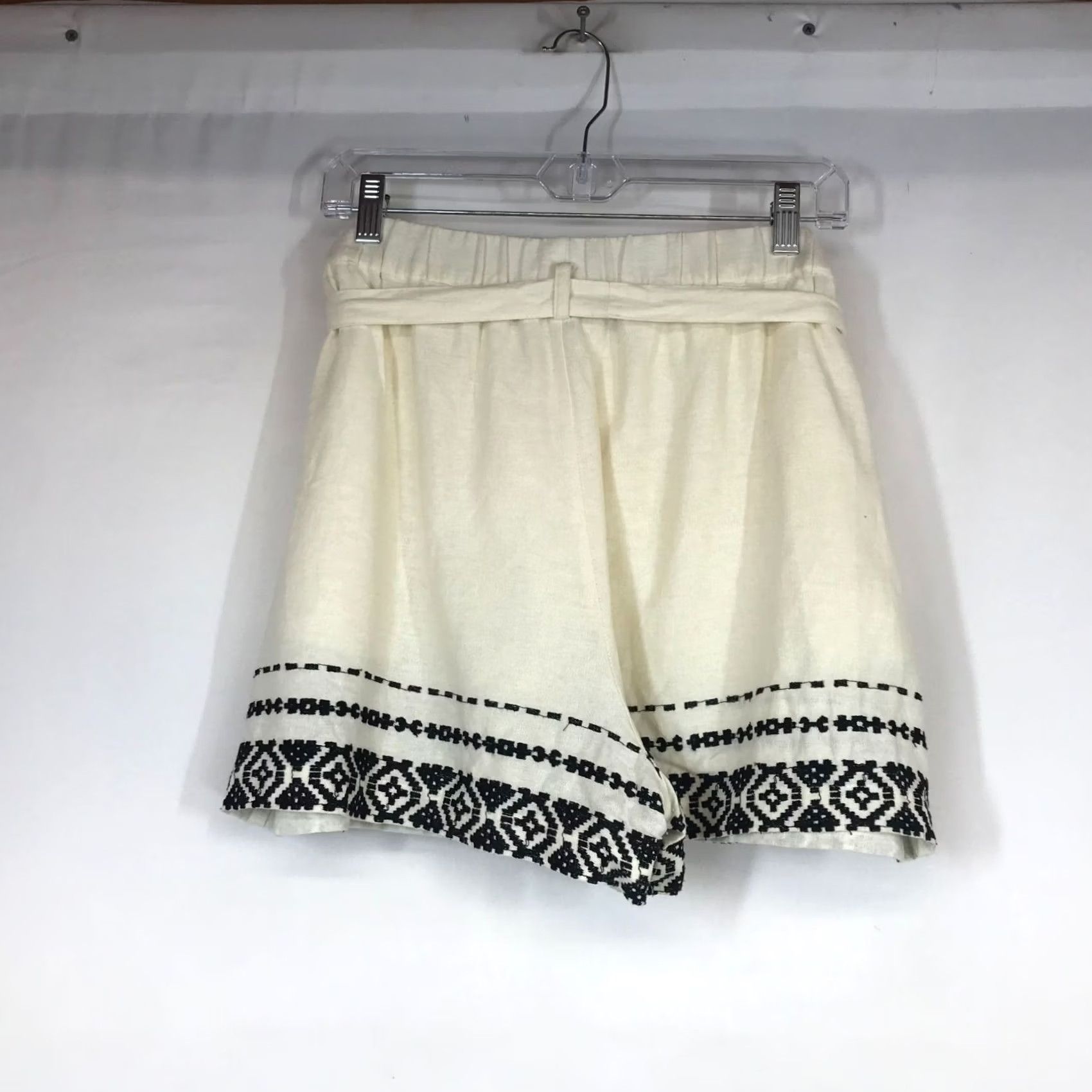 Lucky Brand LUCKY BRAND Women's L Beige LINEN BLEND BELTED SHORTS Size 36" / US 14 / IT 50 - 4 Thumbnail