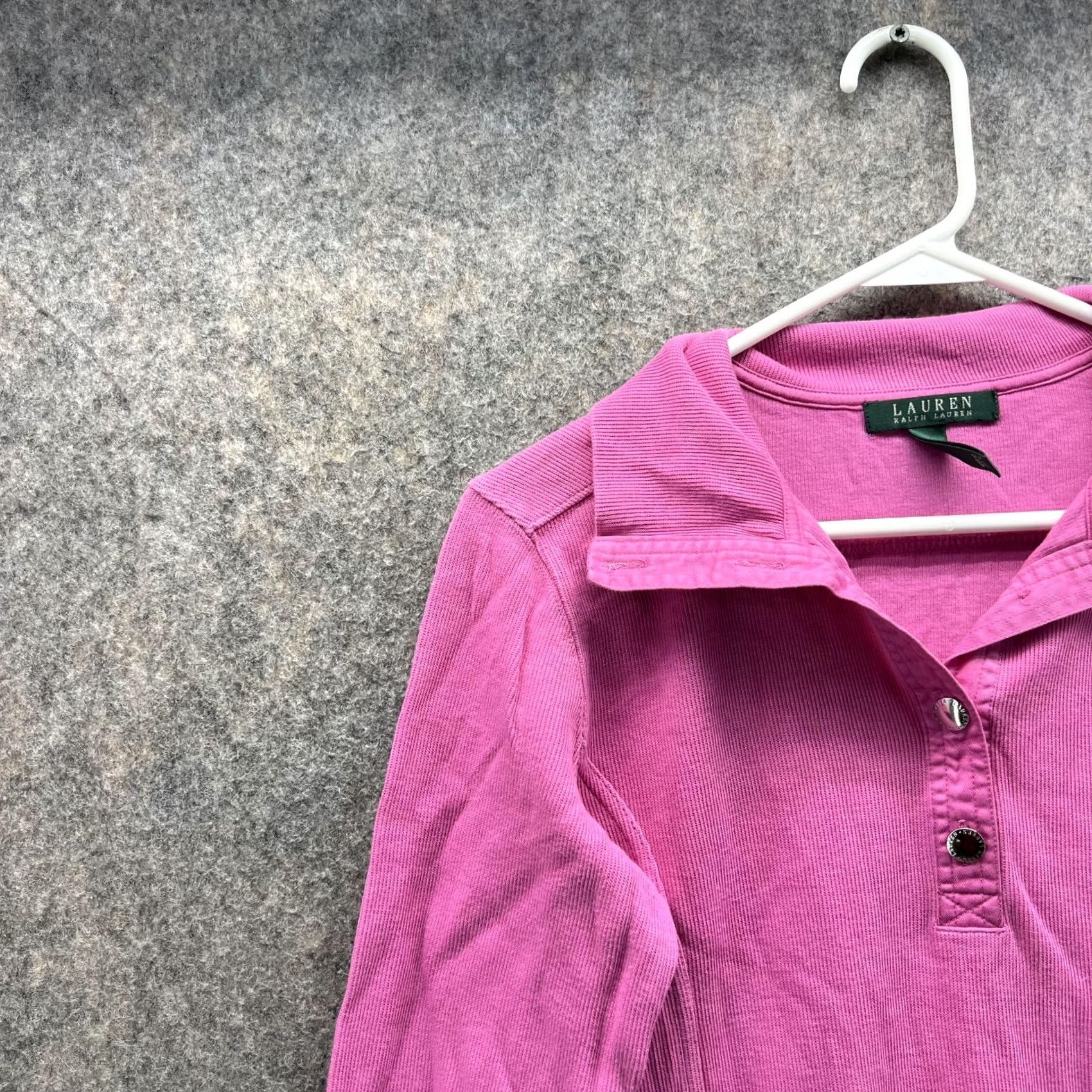 Ralph Lauren VINTAGE Lauren Ralph Lauren Sweater Women Small Pink Pullover Collared Snap Shirt Size S / US 4 / IT 40 - 3 Thumbnail